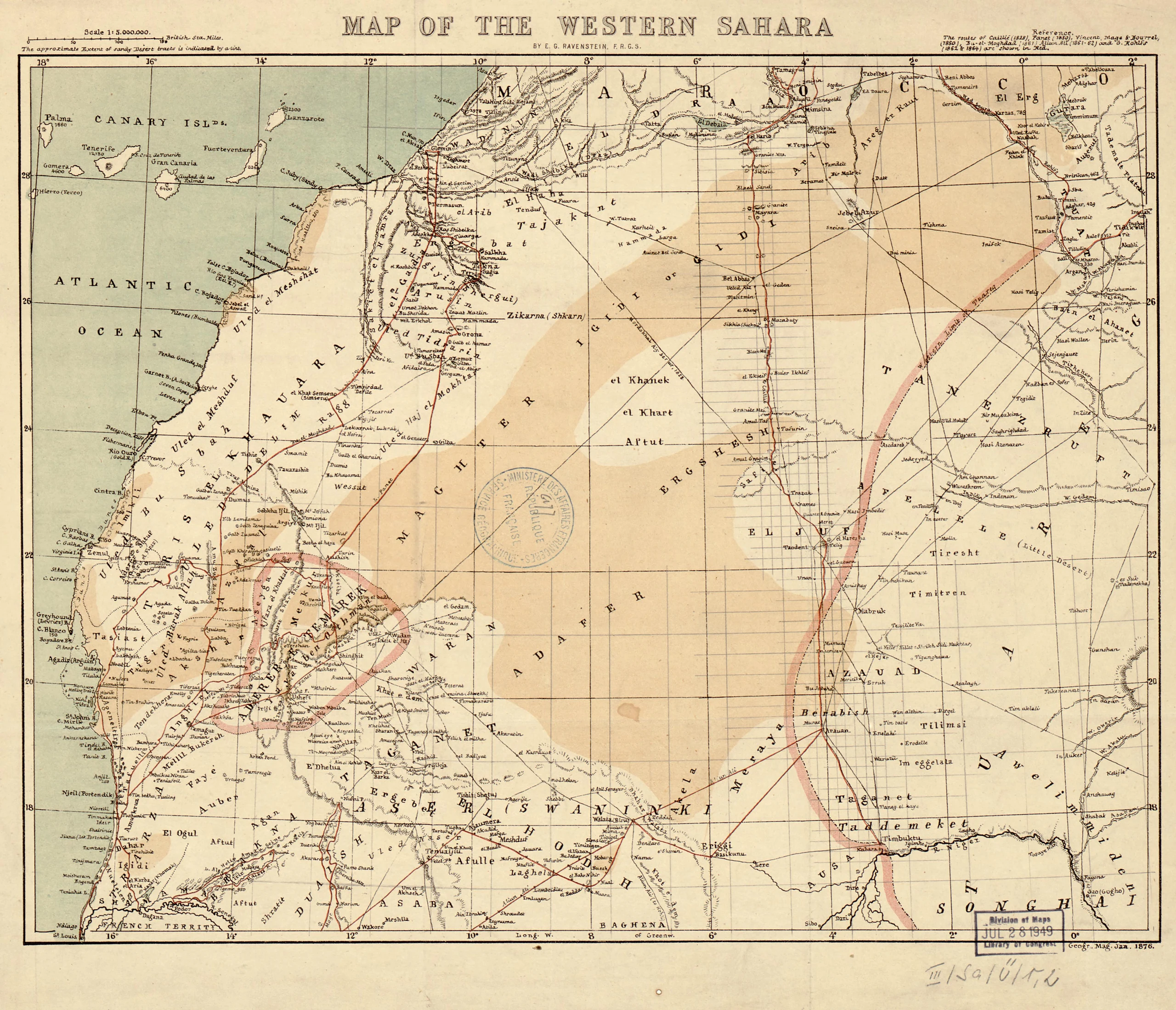 Map of the western Sahara