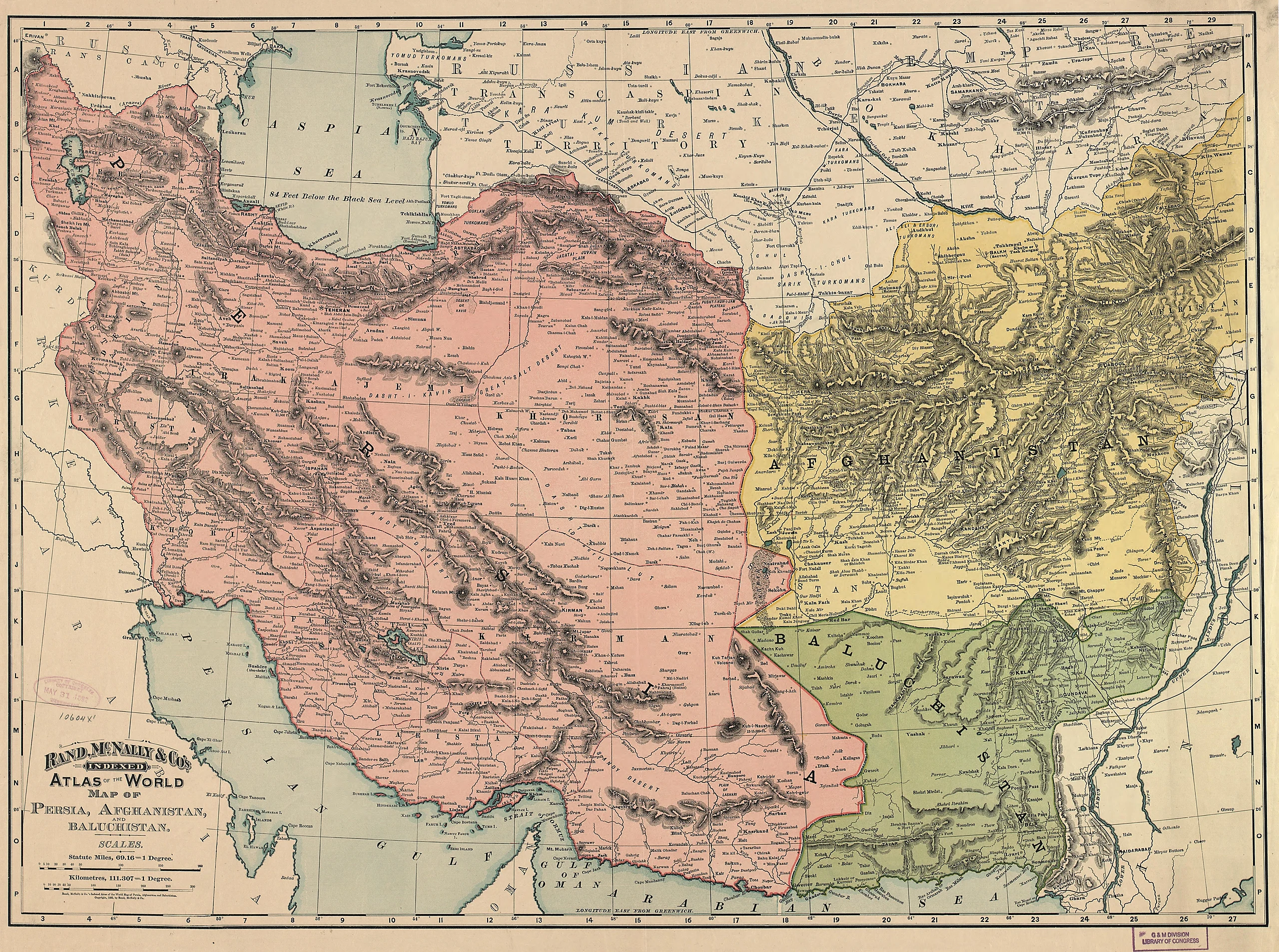 Map of Persia, Afghanistan and Baluchistan