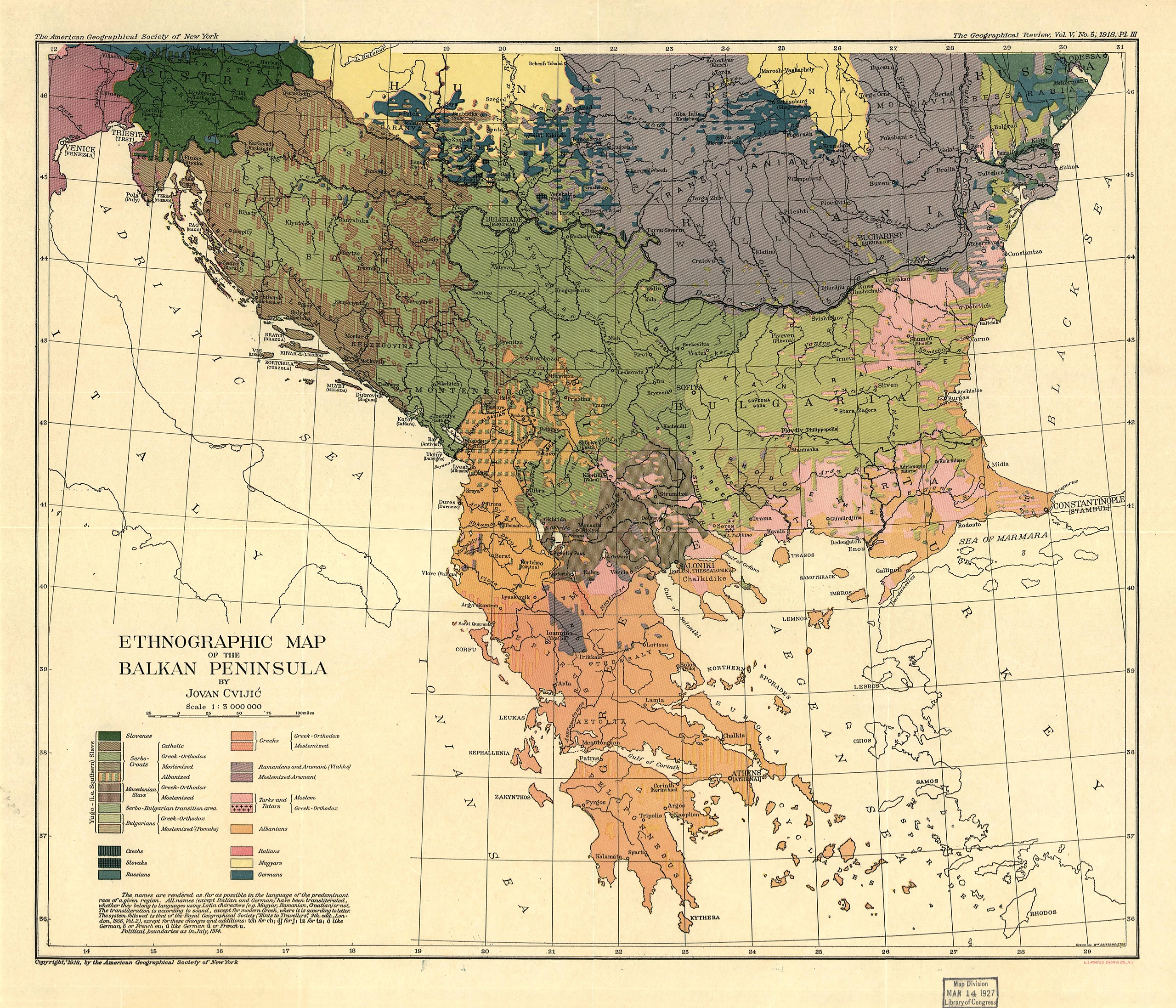 Ethnographic map of the Balkan Peninsula