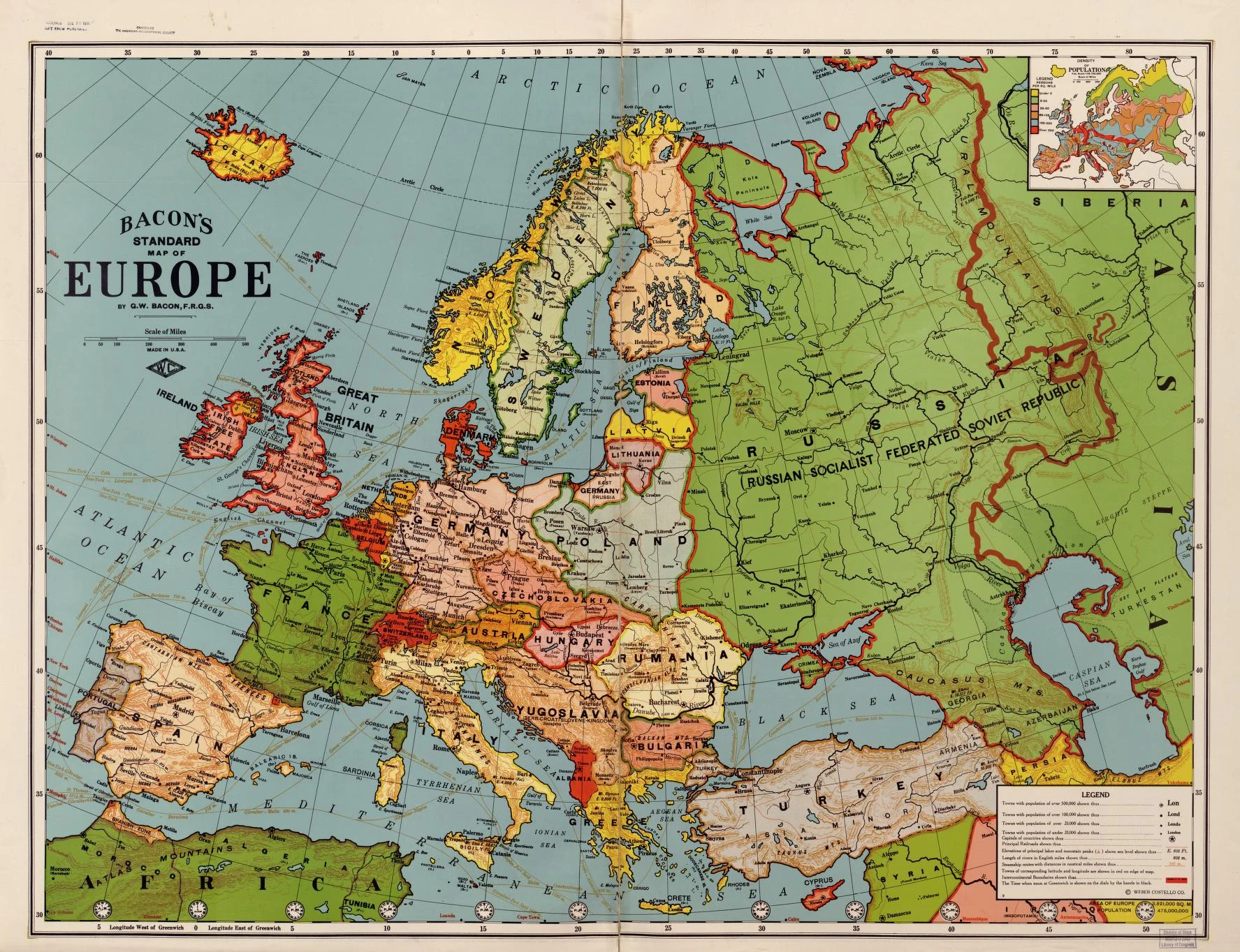 Bacon's standard map of Europe