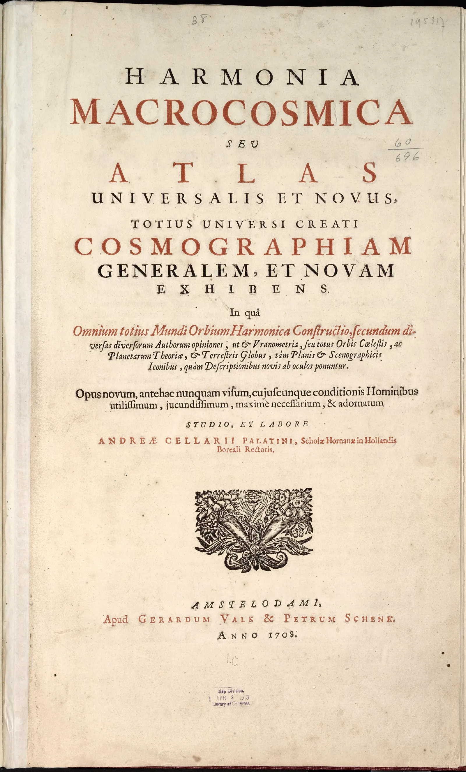 Harmonia macrocosmica, seu, Atlas universalis et novus, totius universi creati cosmographiam generalem, et novam exhiben