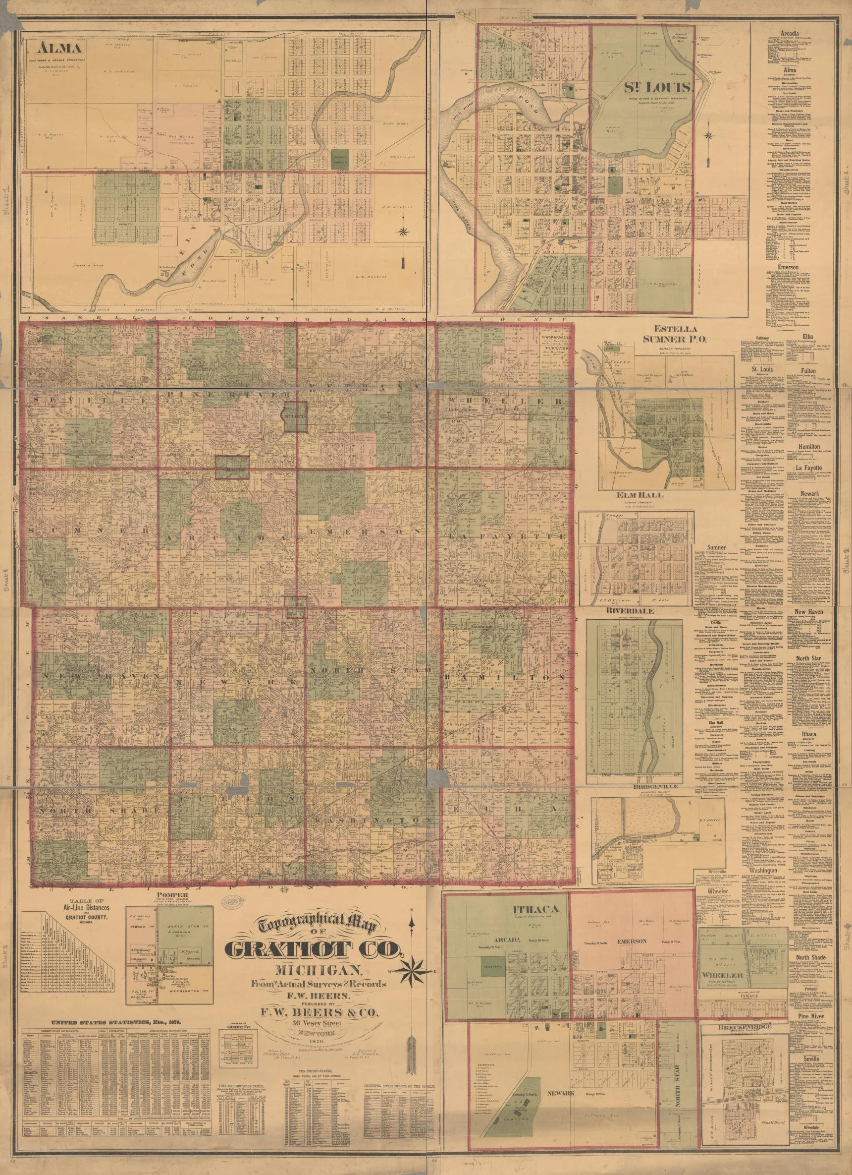 Topographic map of Gratiot Co., Michigan