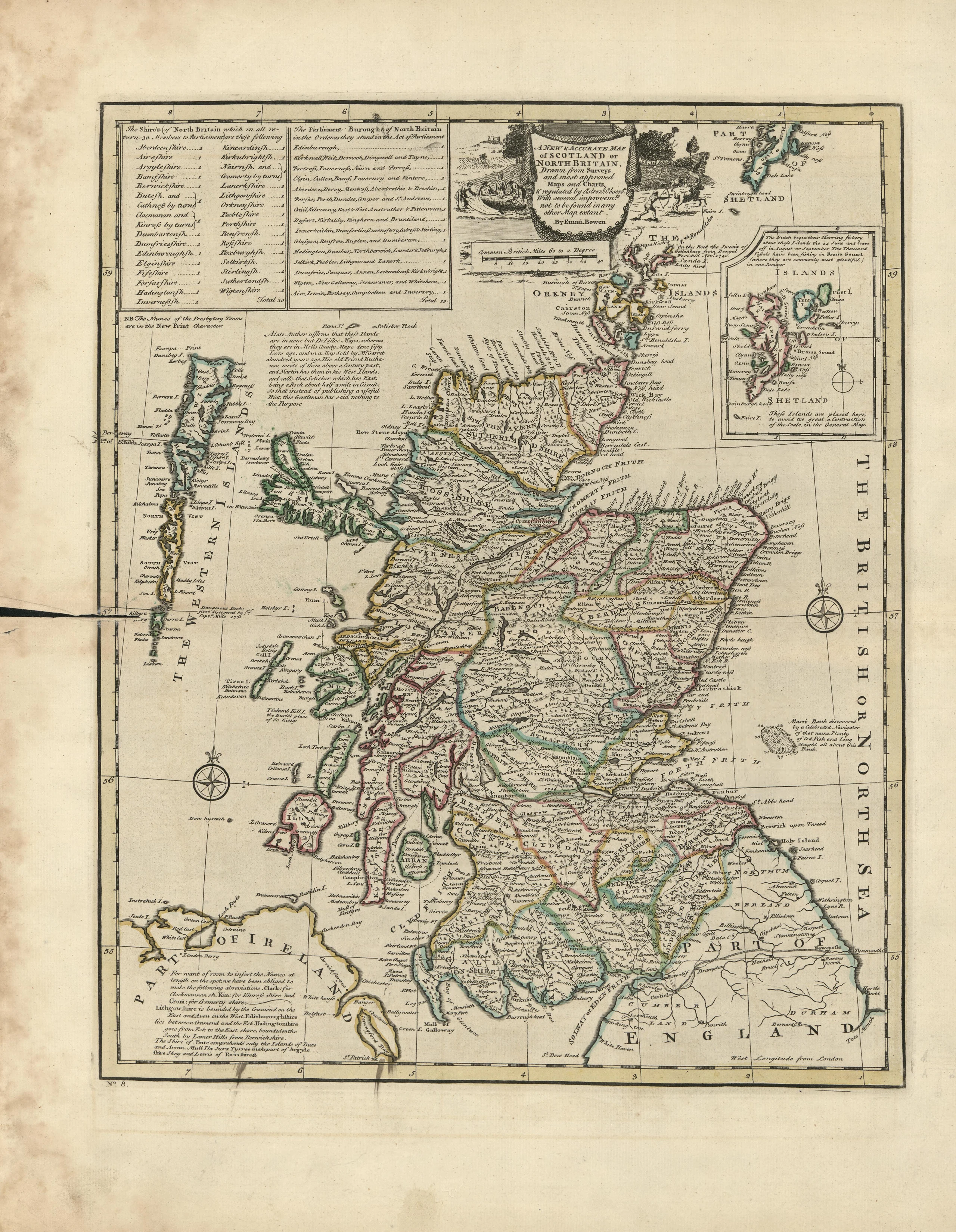 A new & accurate map of Scotland or North Britain : drawn from surveys and most approved maps and charts & regulated by