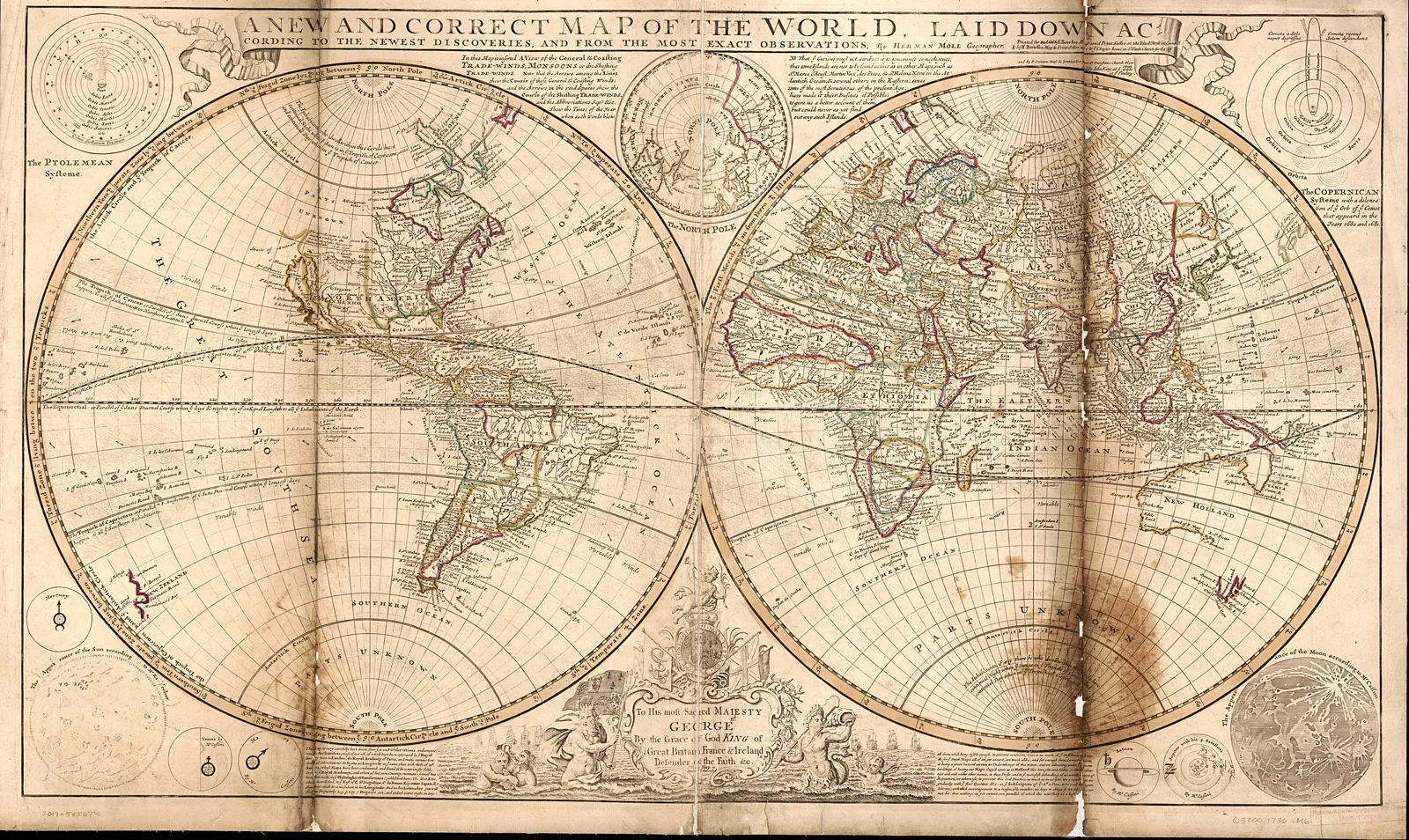 A new and correct map of the world laid down according to the newest discoveries and from the most exact observations