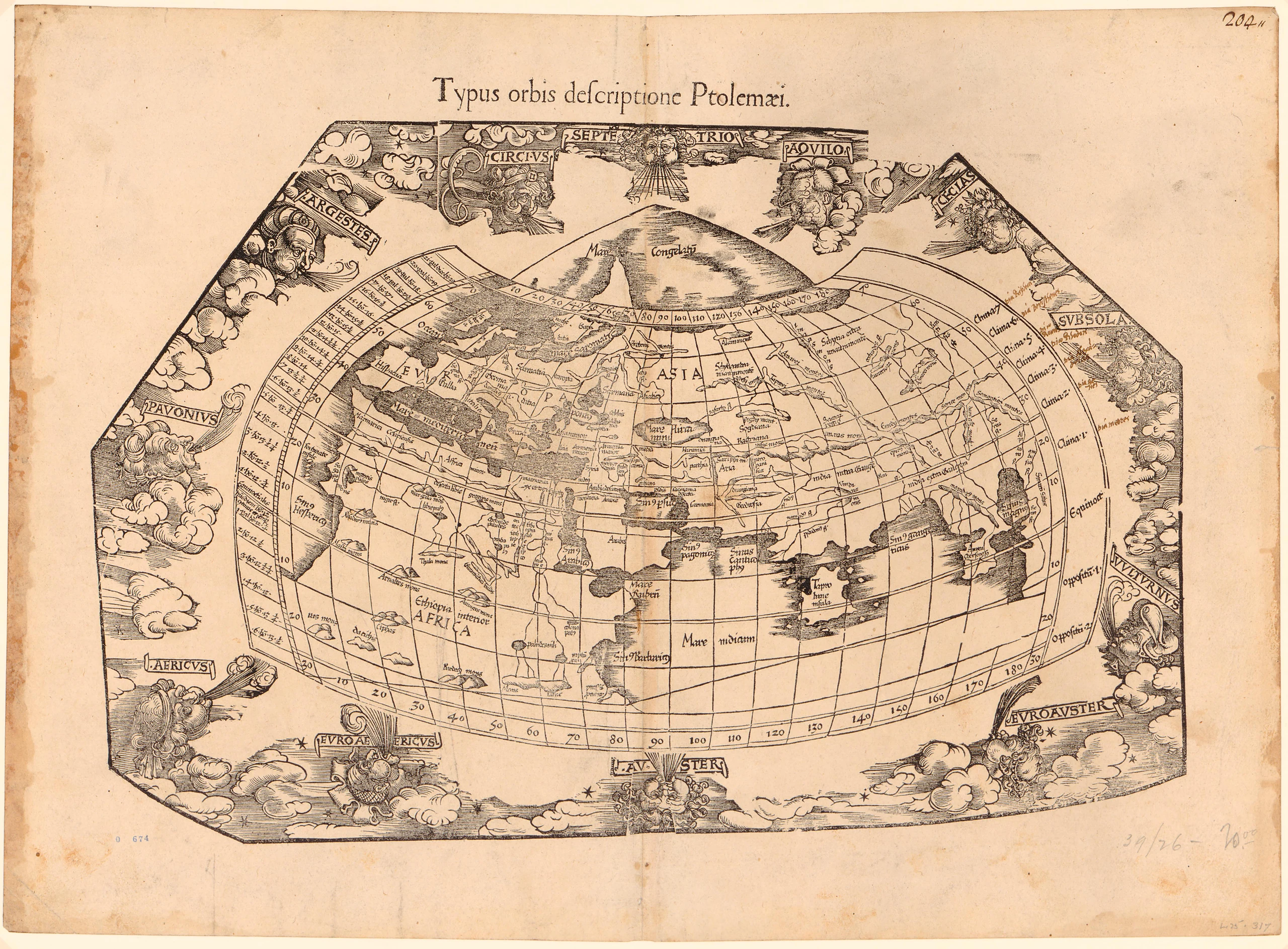 Typus orbis descriptione Ptolemaei
