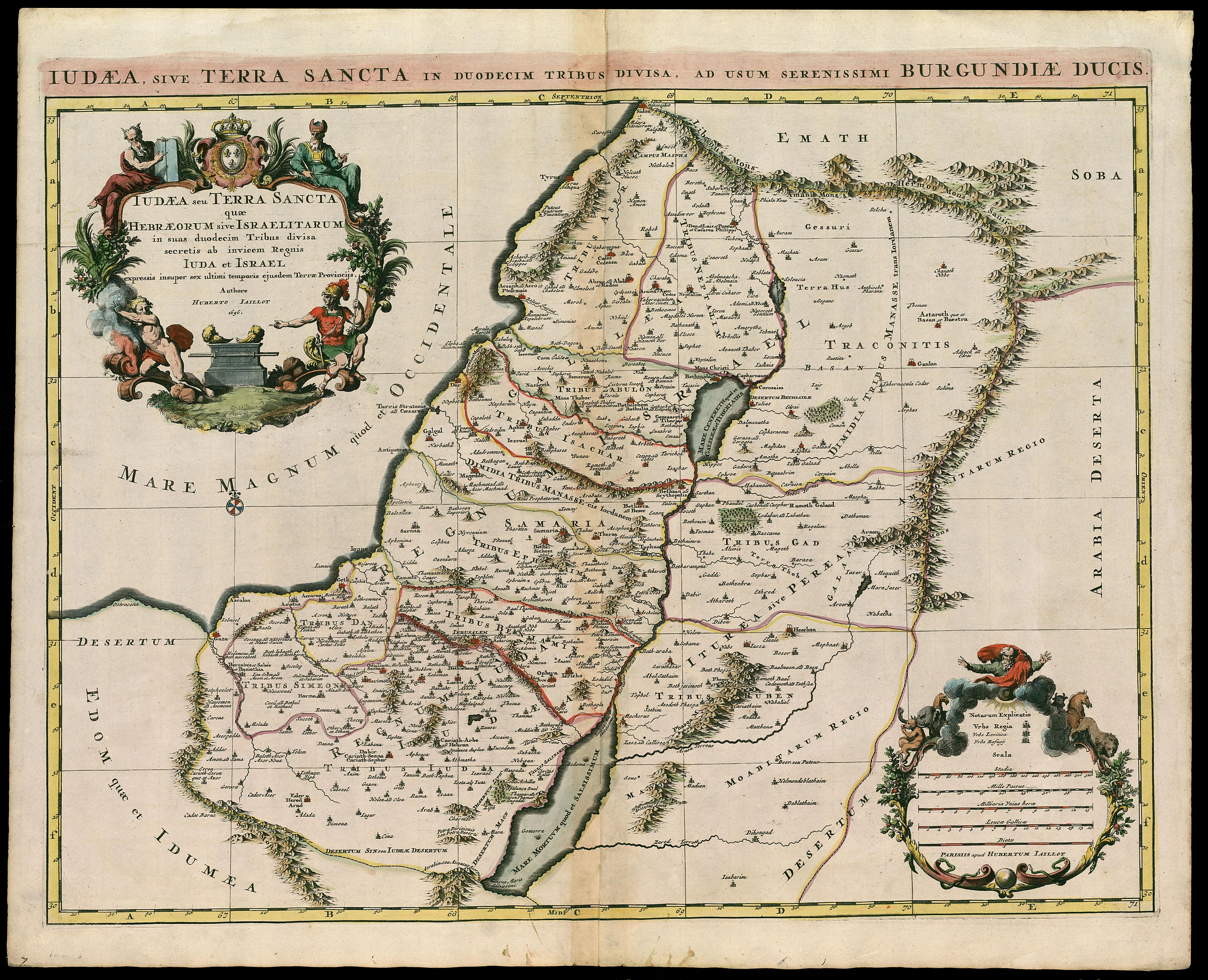 Judaea, or the Holy Land, Which is Divided into the Twelve Tribes of the Hebrews or Israelites.