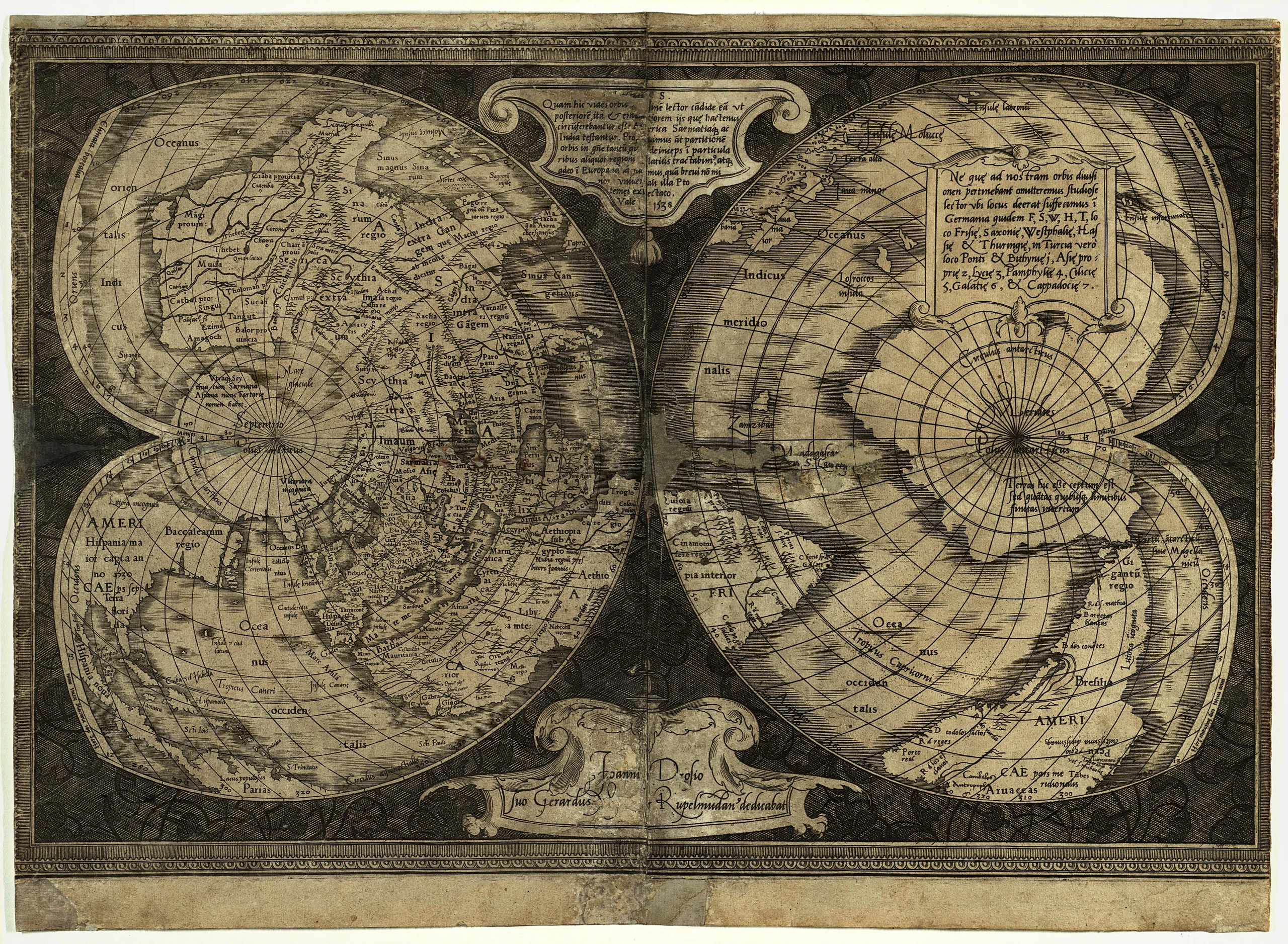 World Map on Double Cordiform Projection.