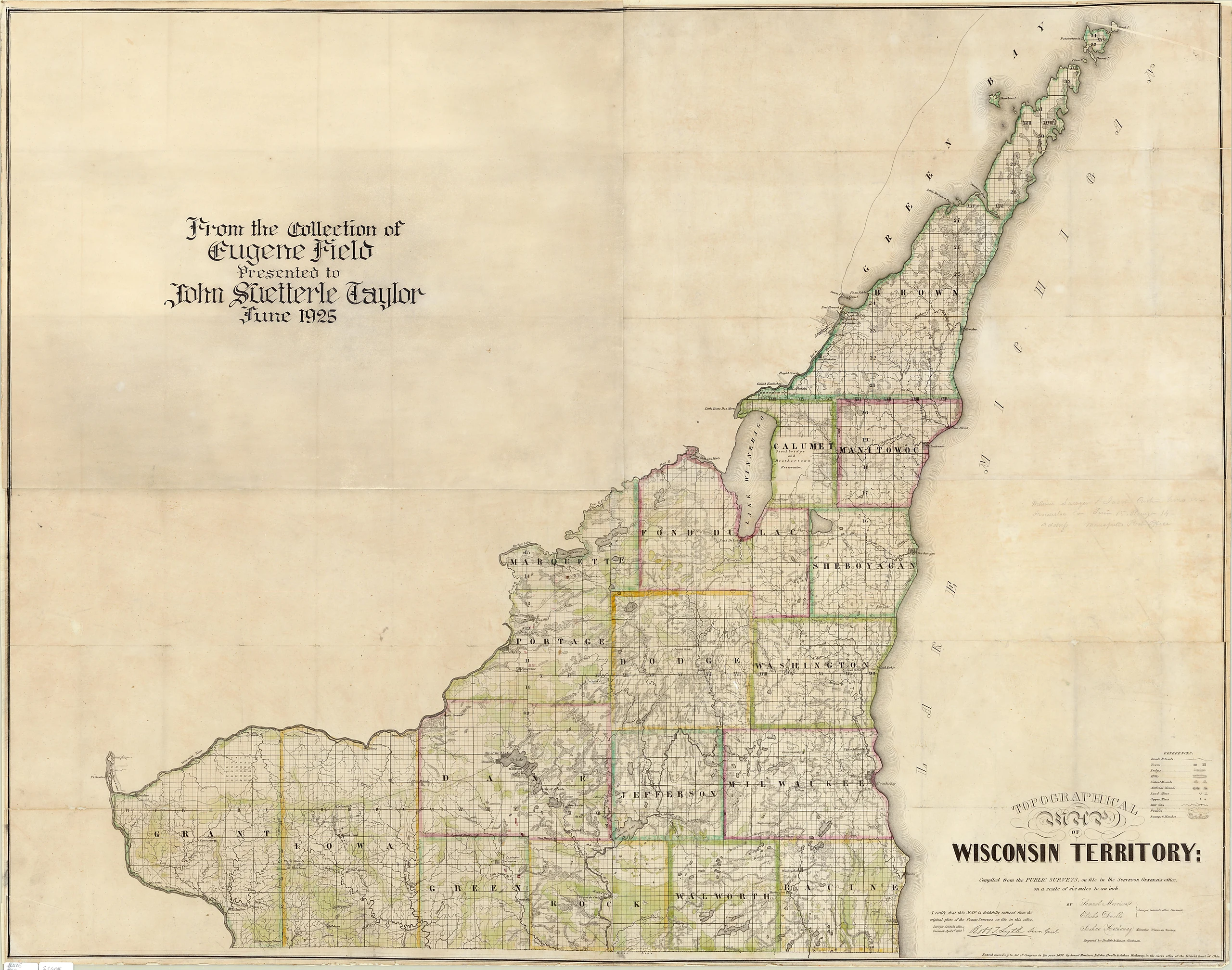 Topographical Map of Wisconsin Territory.