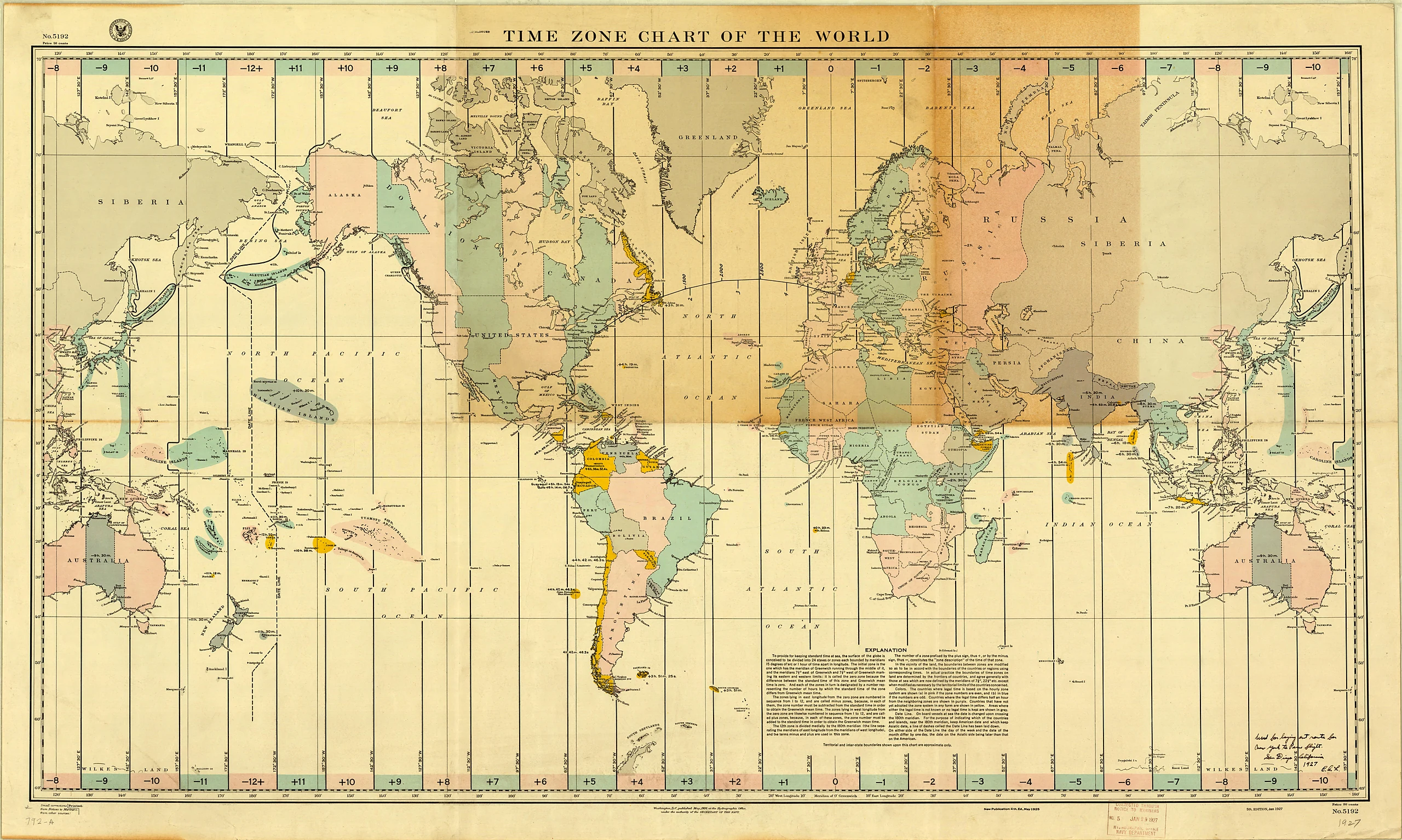 Time Zone Chart of the World.