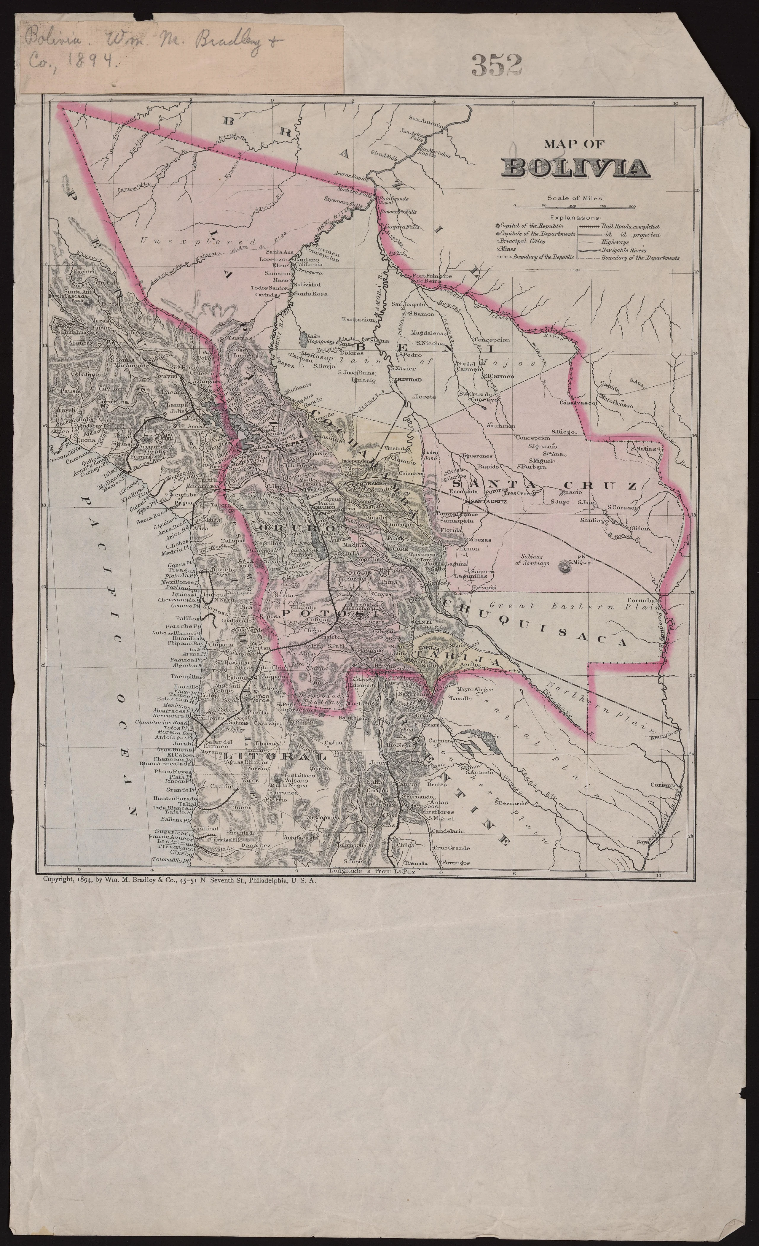 Map of Bolivia.