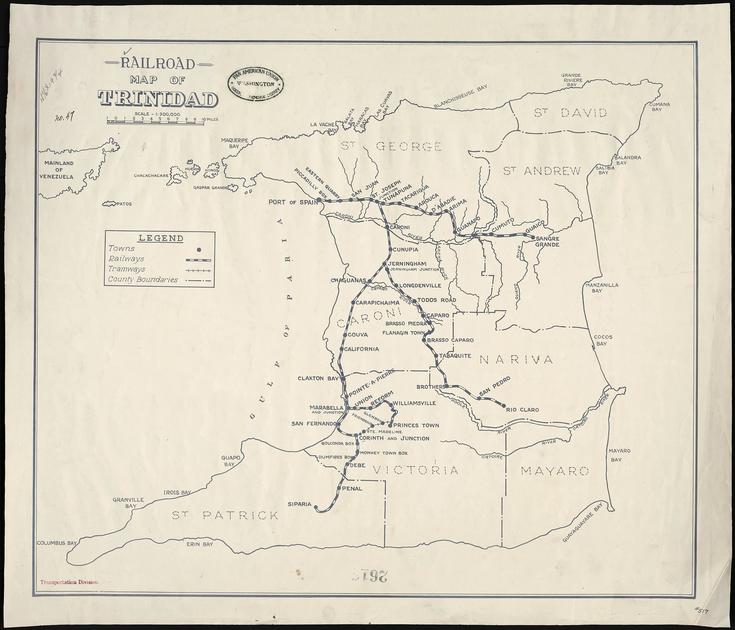 Railroad Map of Trinidad.