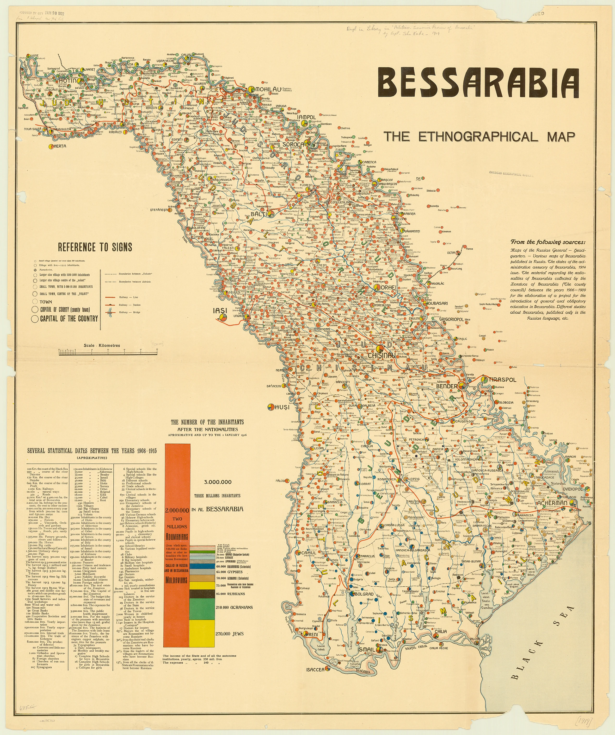 Bessarabia, the Ethnographical Map.