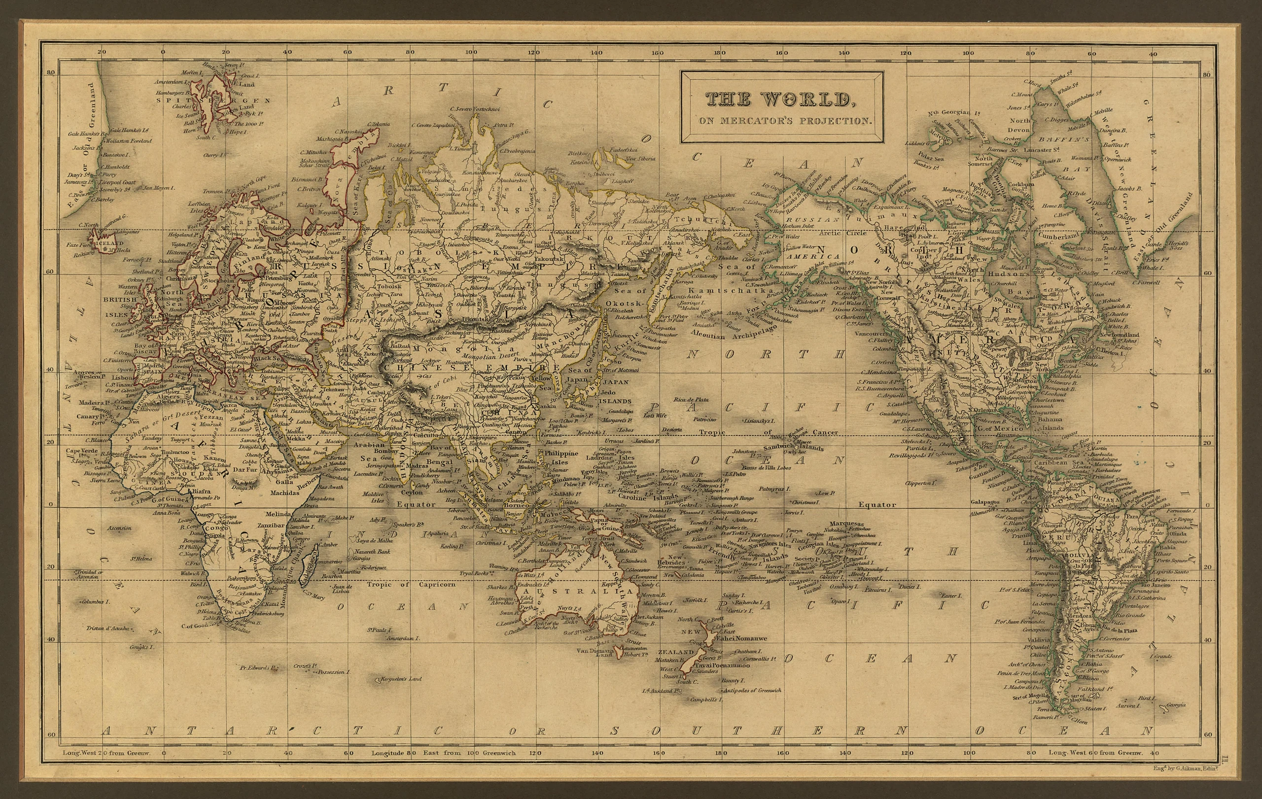 The World, on Mercator's Projection.