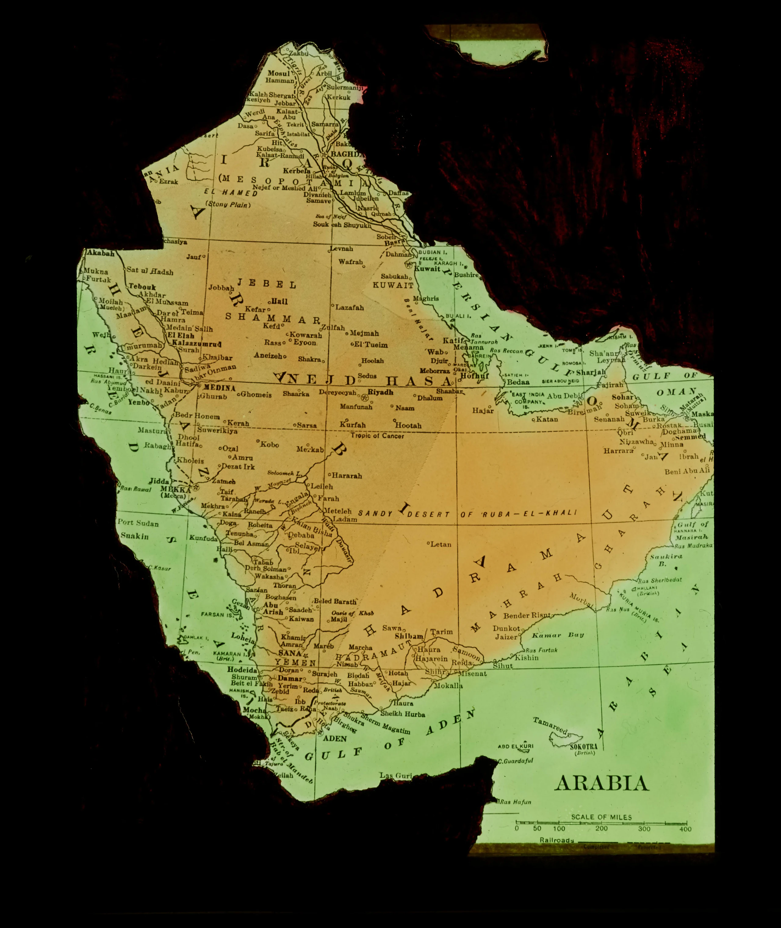 Map of the Arabian Peninsula.