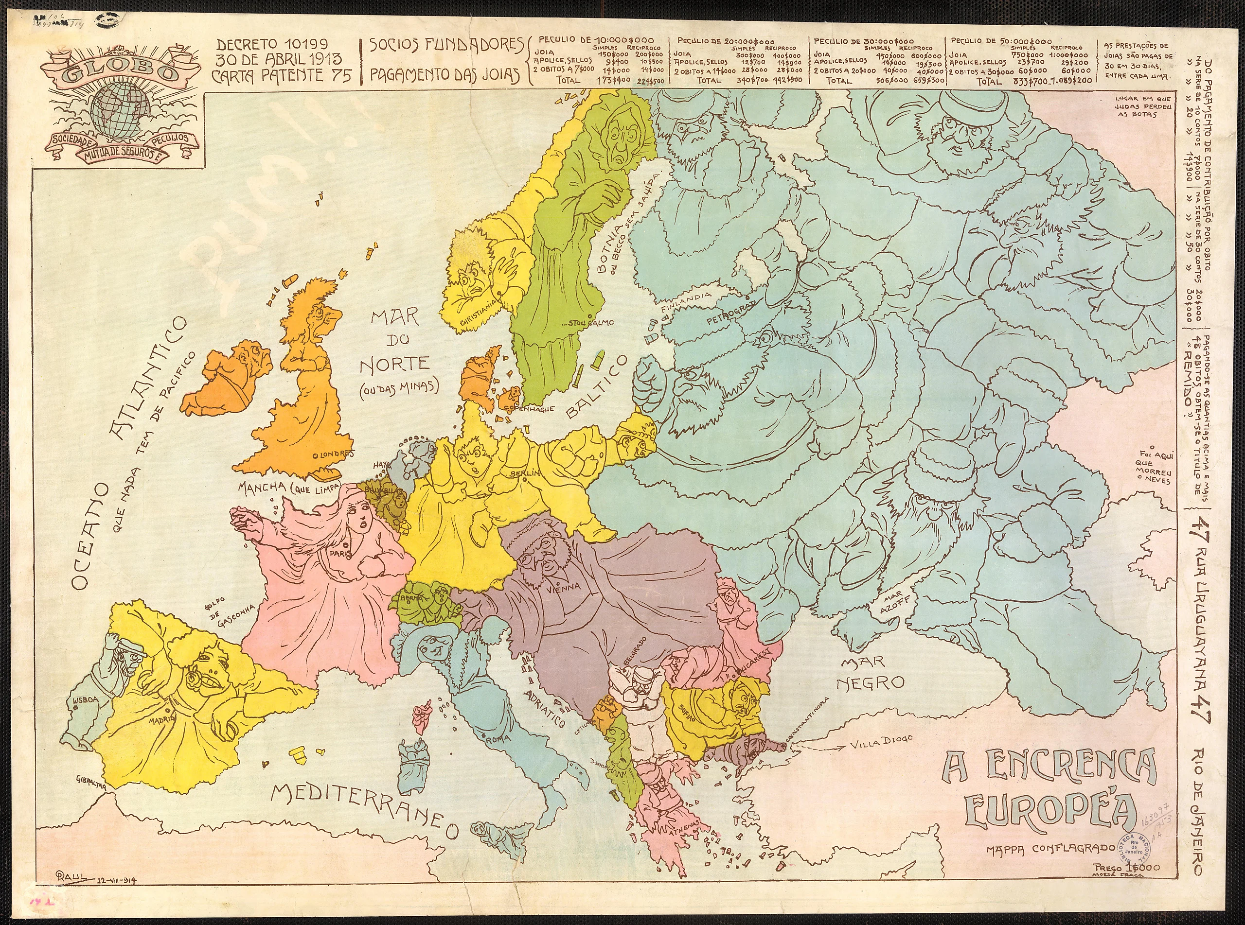 A Troubled Europe. Map of the Conflagration.