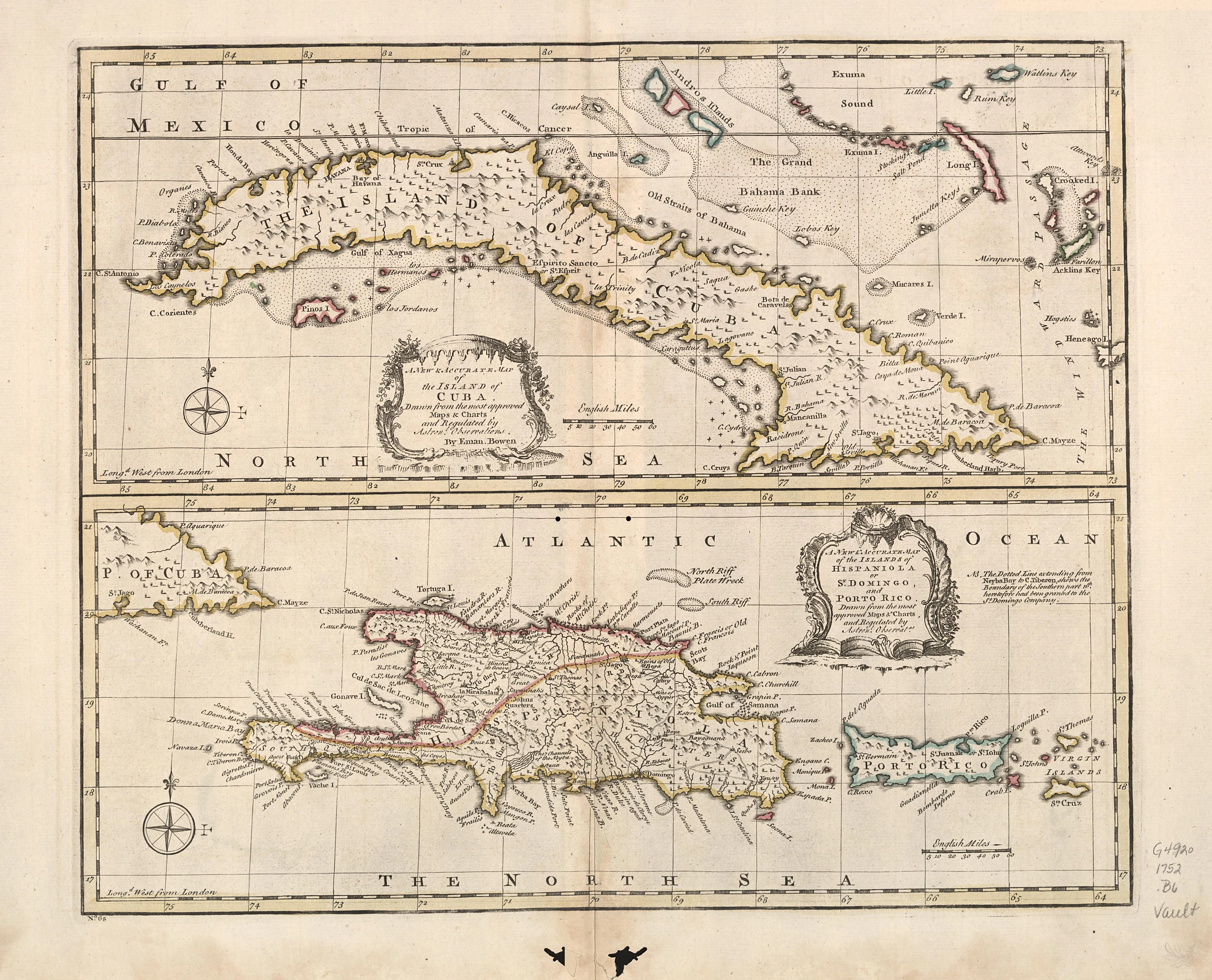 A new & accurate map of the island of Cuba. A new & accurate map of the islands of Hispaniola or St. Domingo and Porto R