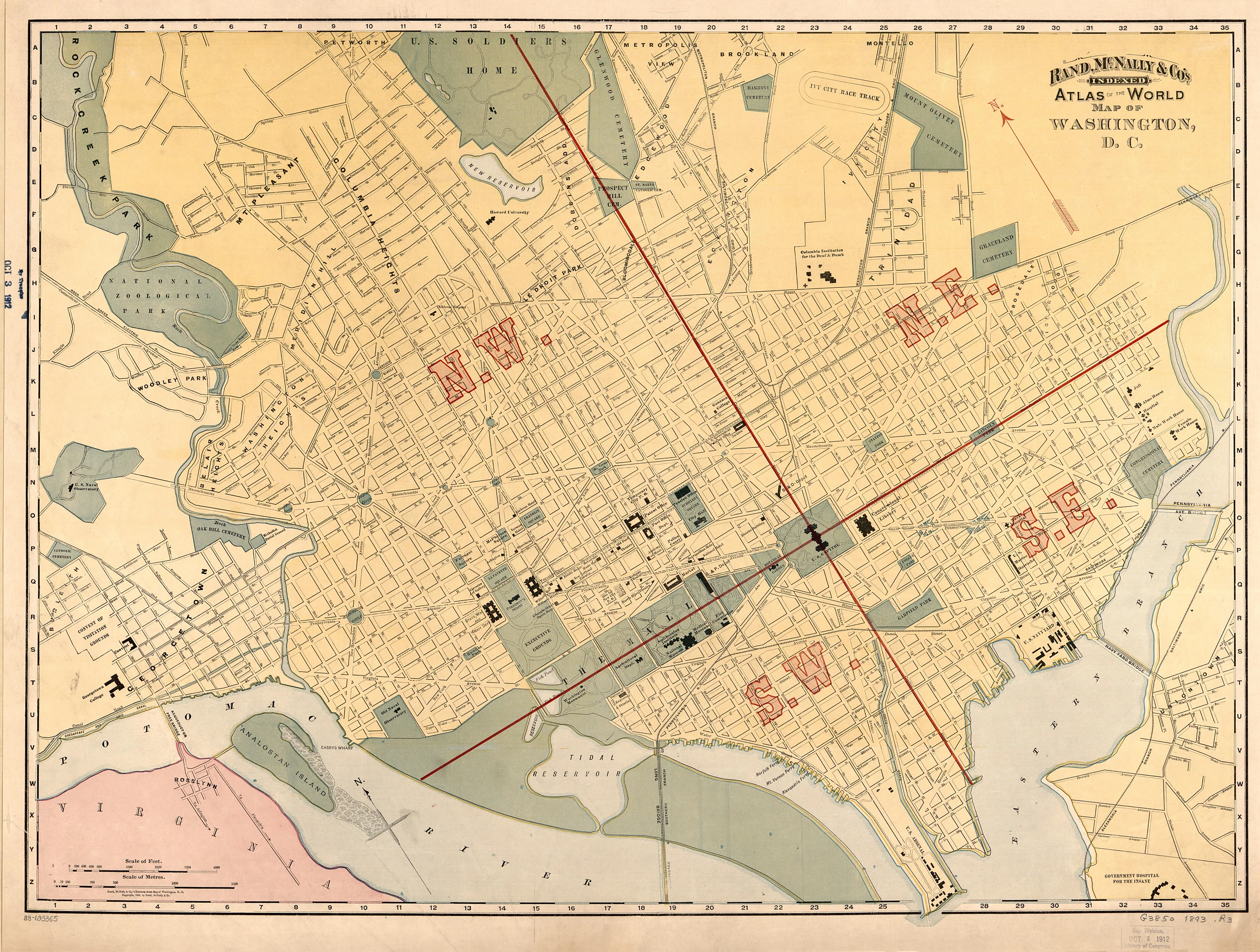 Rand, McNally & Co.'s indexed atlas of the world : map of Washington, D.C.