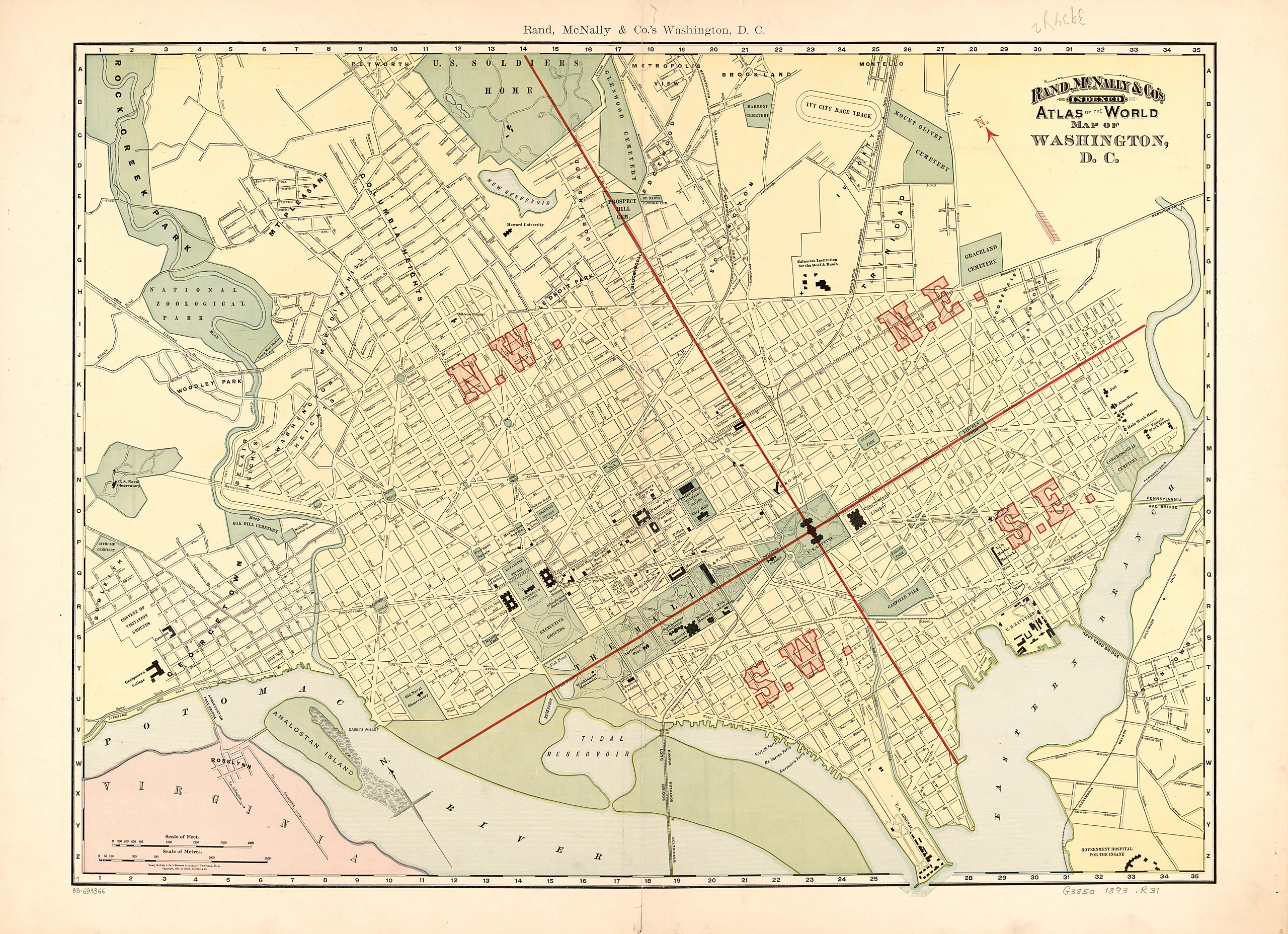 Rand, McNally & Co.'s indexed atlas of the world : map of Washington, D.C.