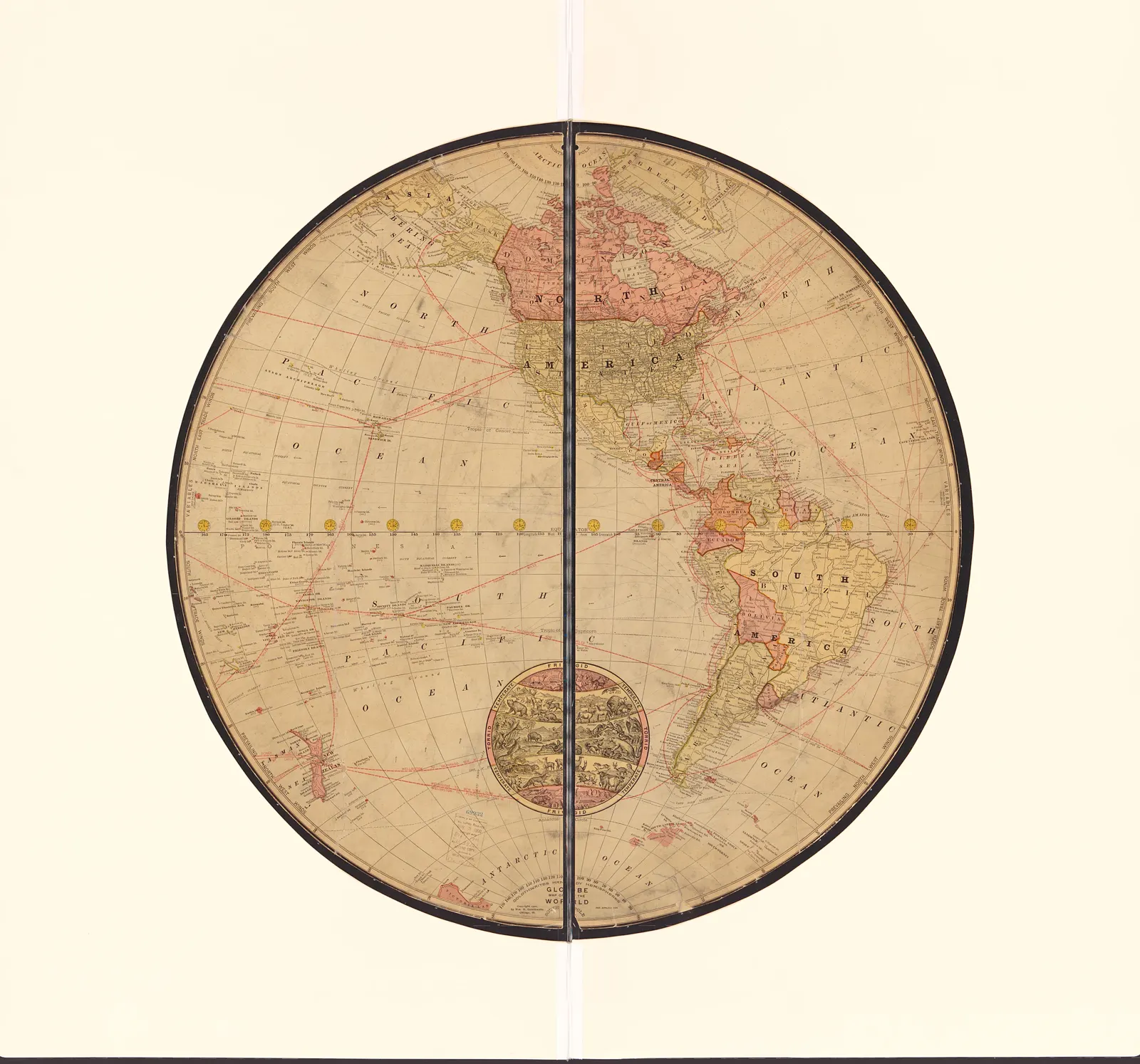 Globe map of the world