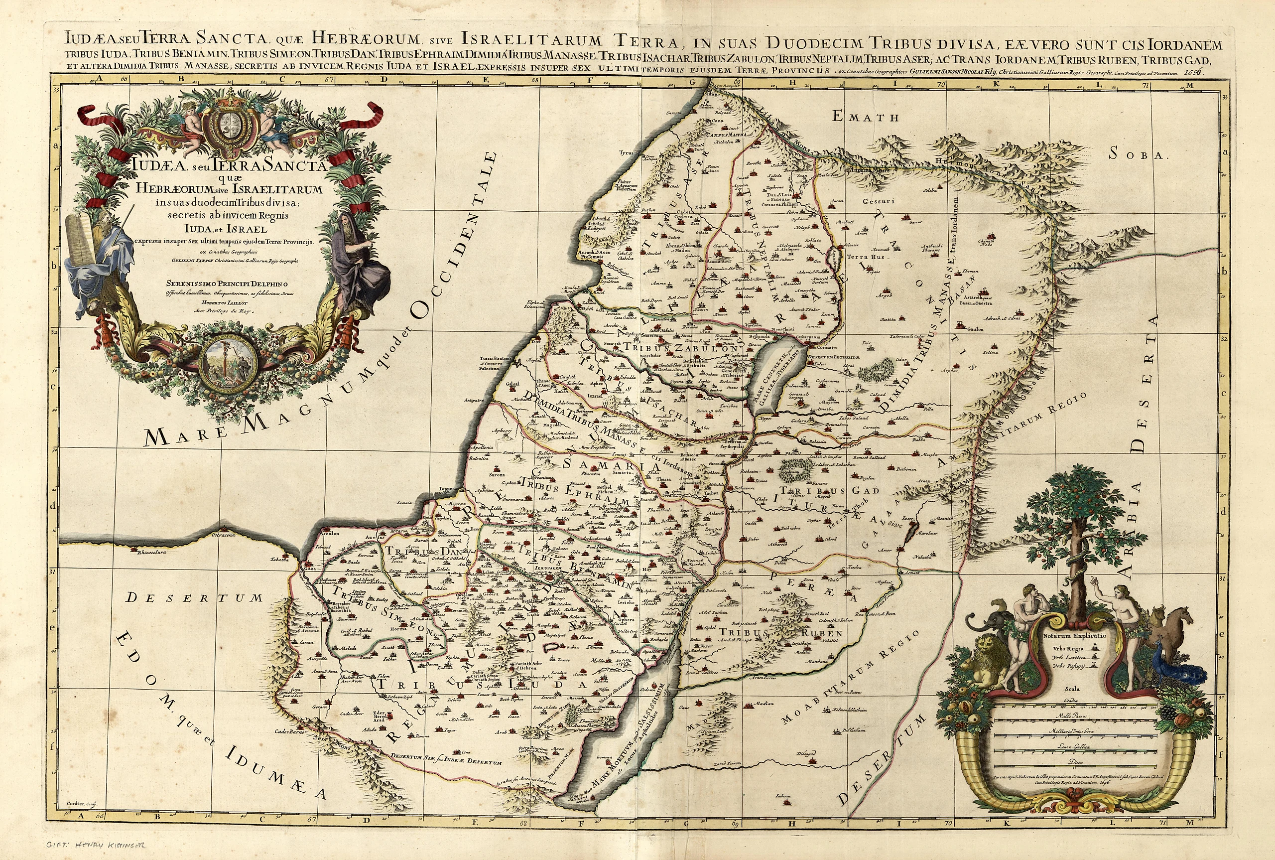 Iudæa seu Terra Sancta, quæ Hebræorum sive Israelitarum in suas duodecim tribus divisa : secretis ab invicem Regnis Iuda