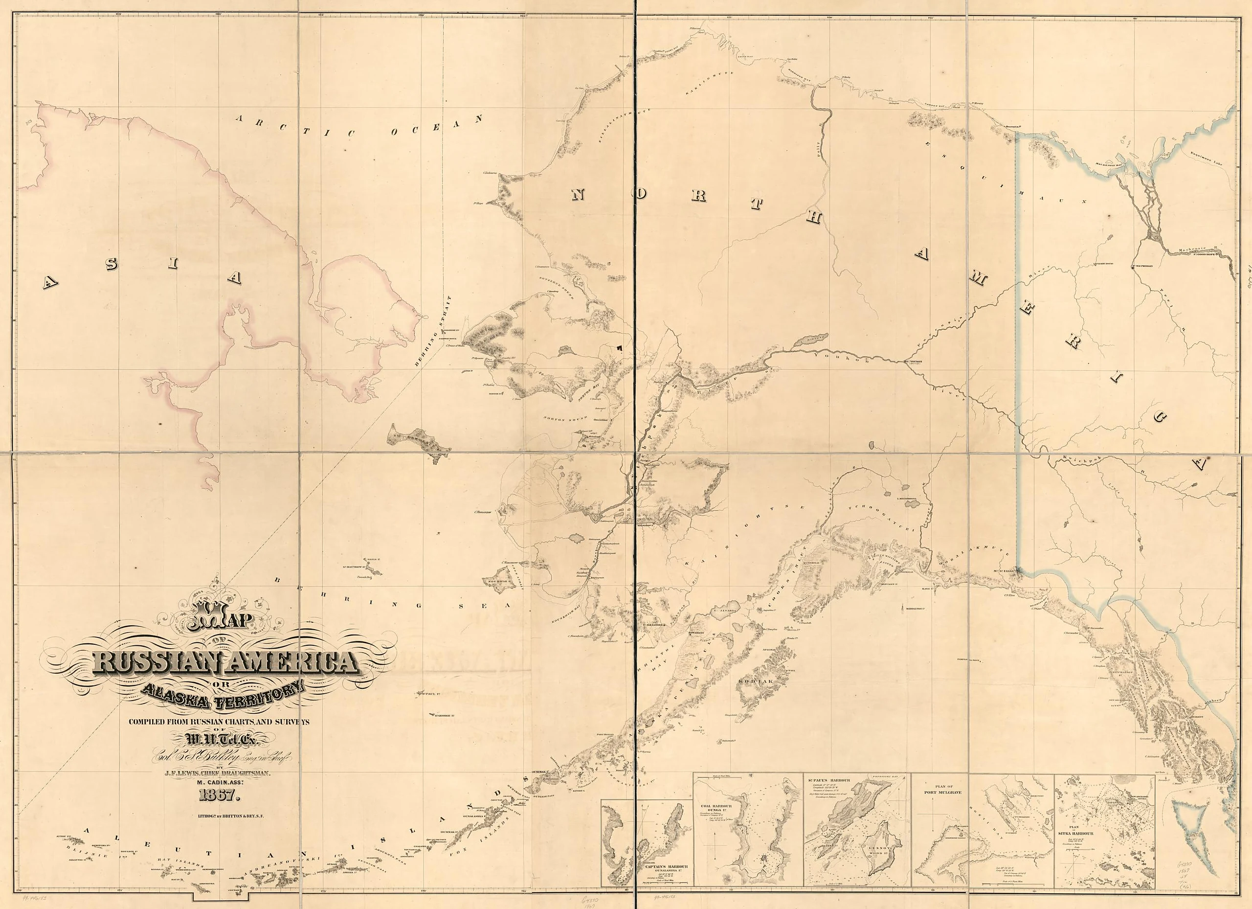 Map of Russian America or Alaska Territory