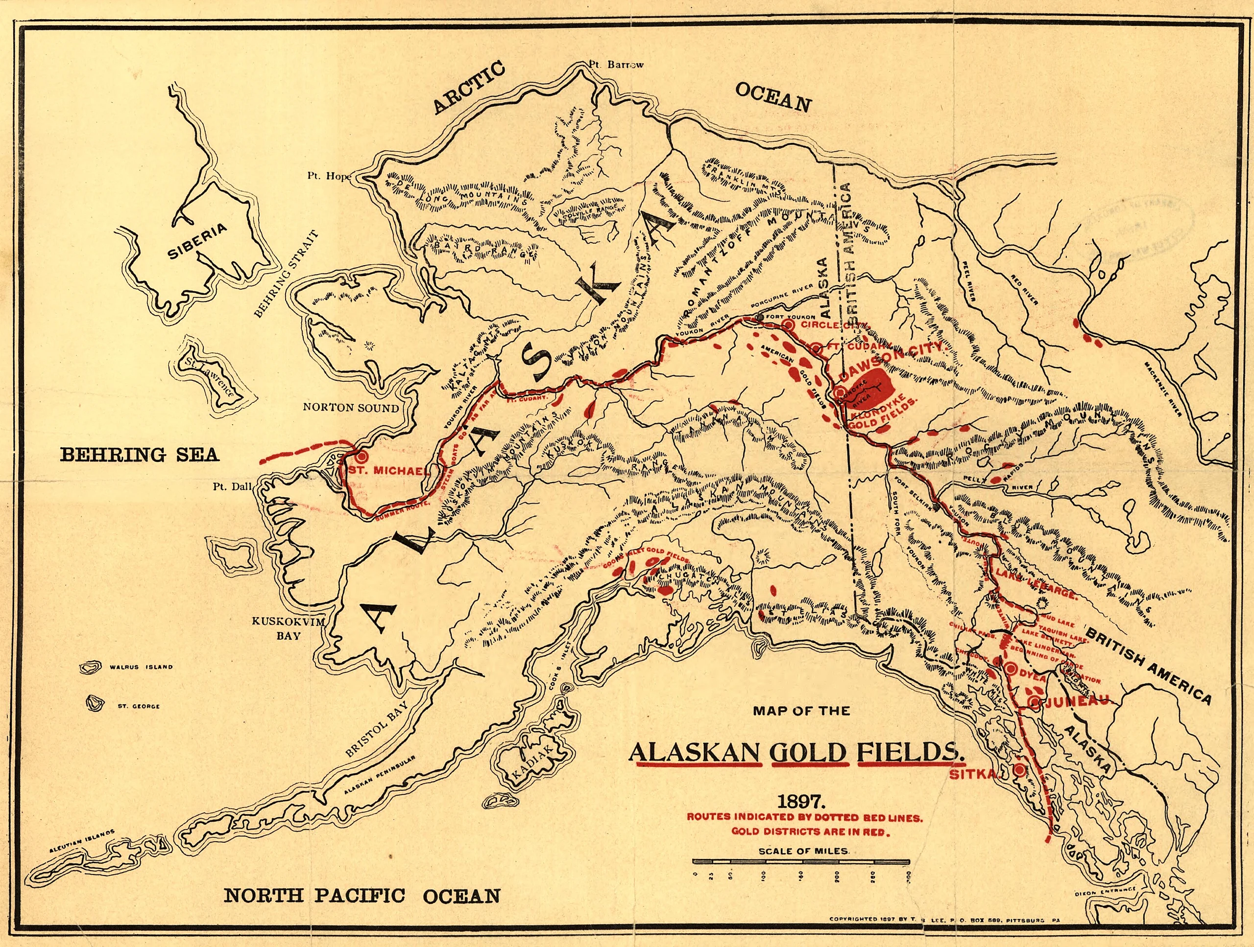 Map of the Alaskan gold fields