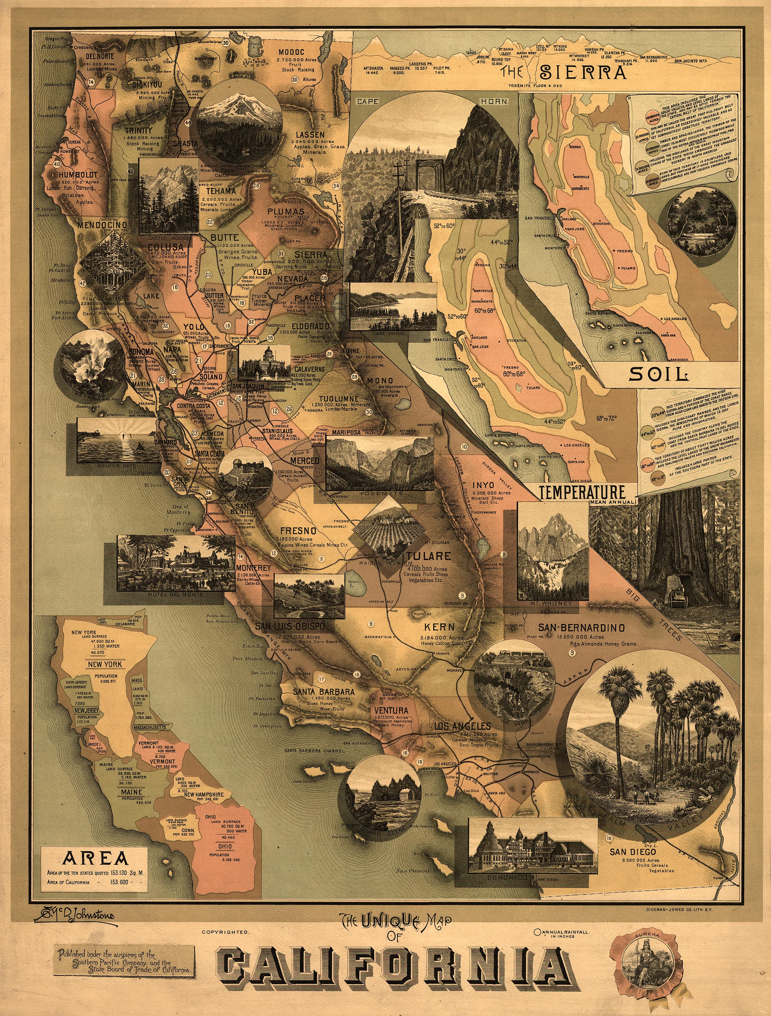 The unique map of California