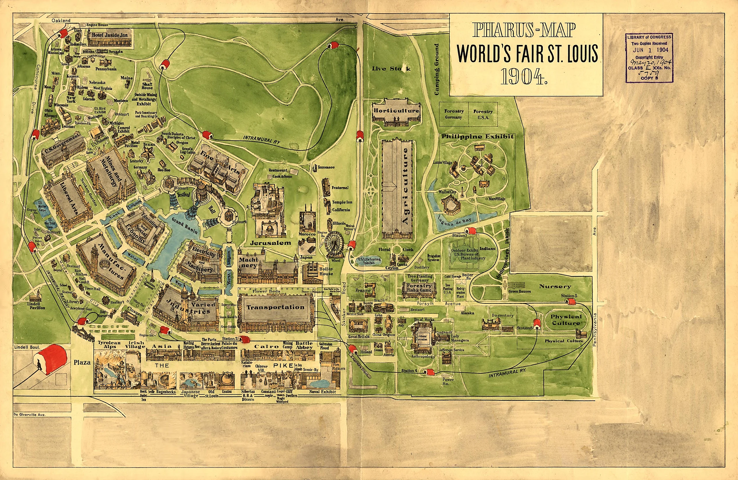 Pharus-map World's Fair St. Louis, 1904