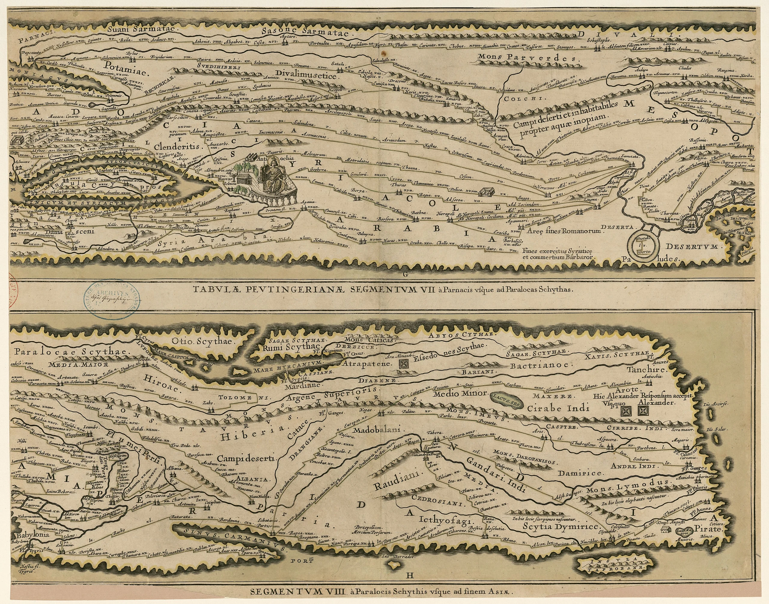 Tabula itineraria - ex illustri Peutingerorum bibliotheca quae Augustae Vindelicorum beneficio Marci Velseri septemviri