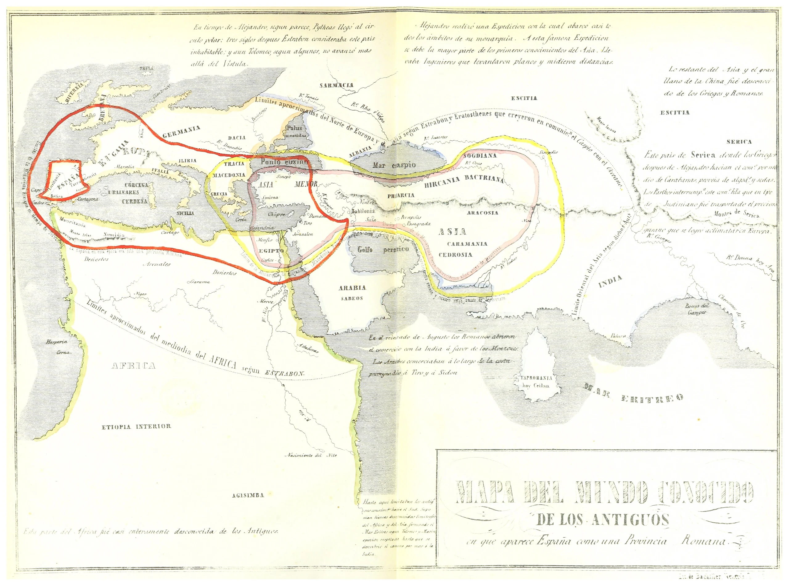 T.V.(1857) - (2) Mapa Del Mundo Conocido De Los Antiguos