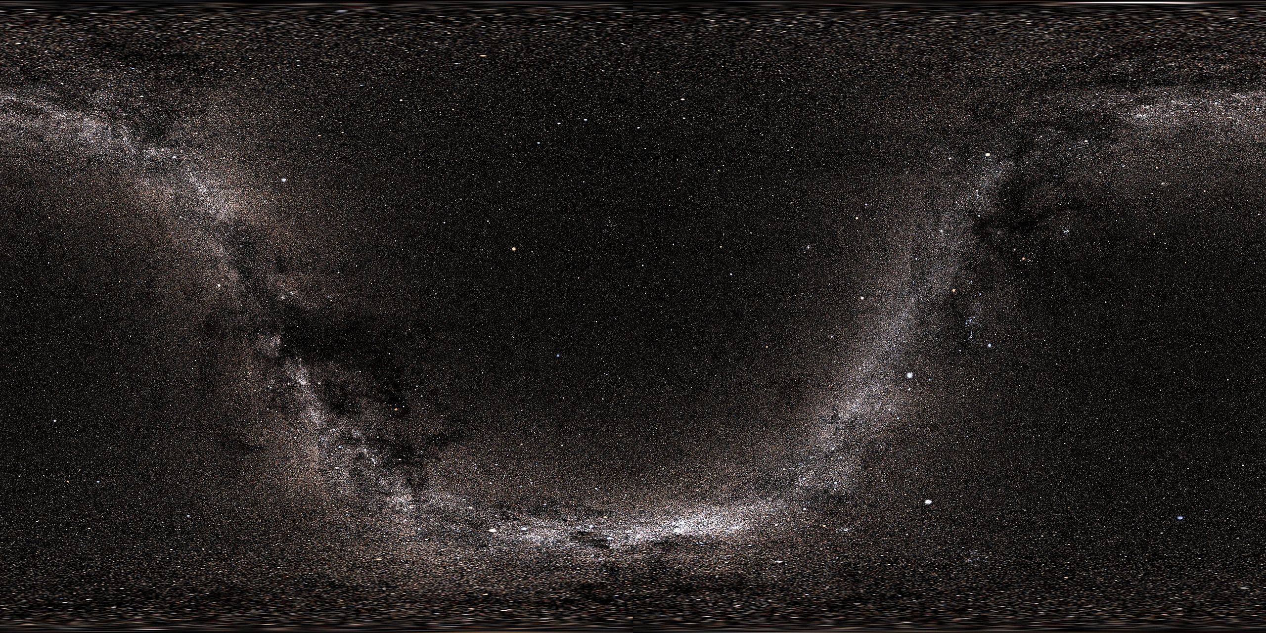 Tycho catalogue skymap shifted by 180 degrees