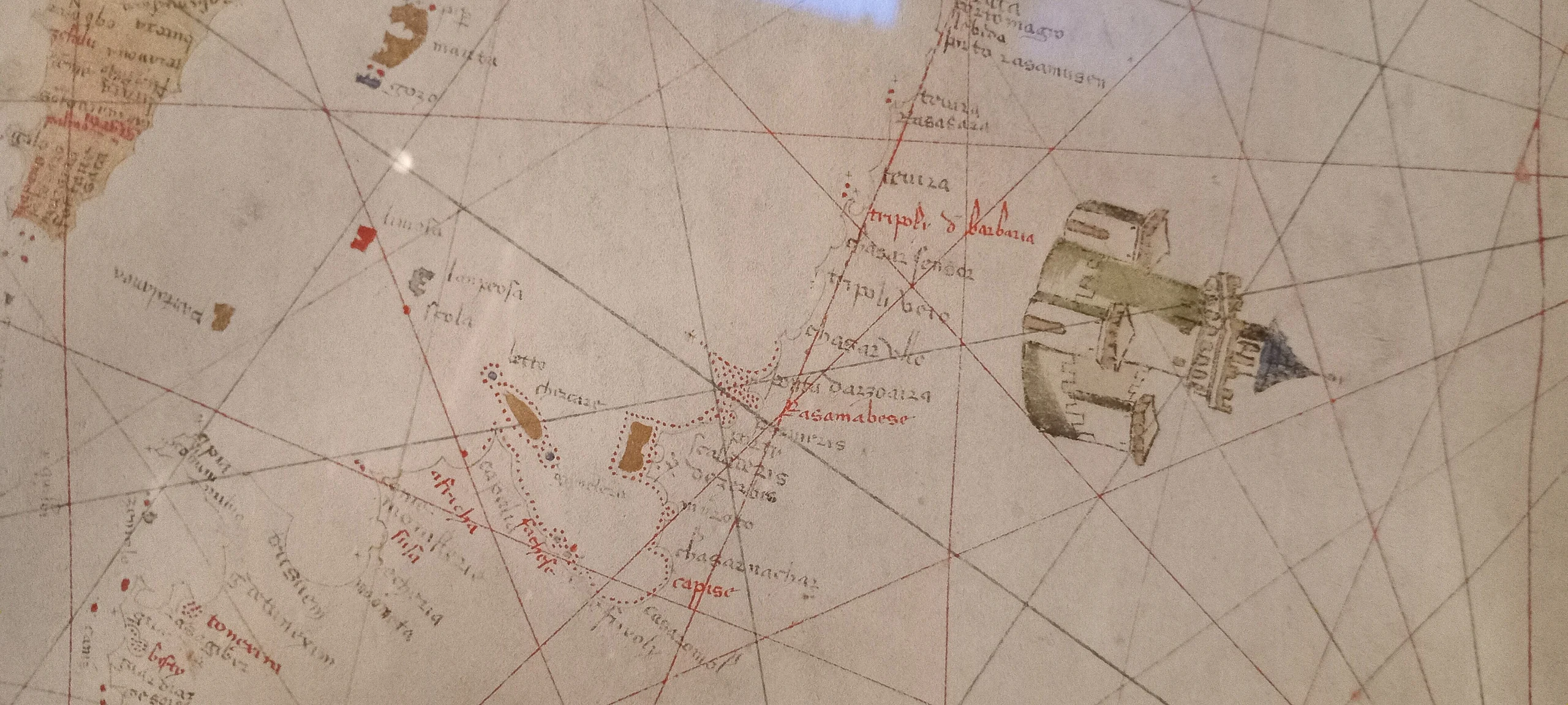 Portolan Sentuzo Pongeto 1404 National Library of Egypt Tunisian Lybian coast