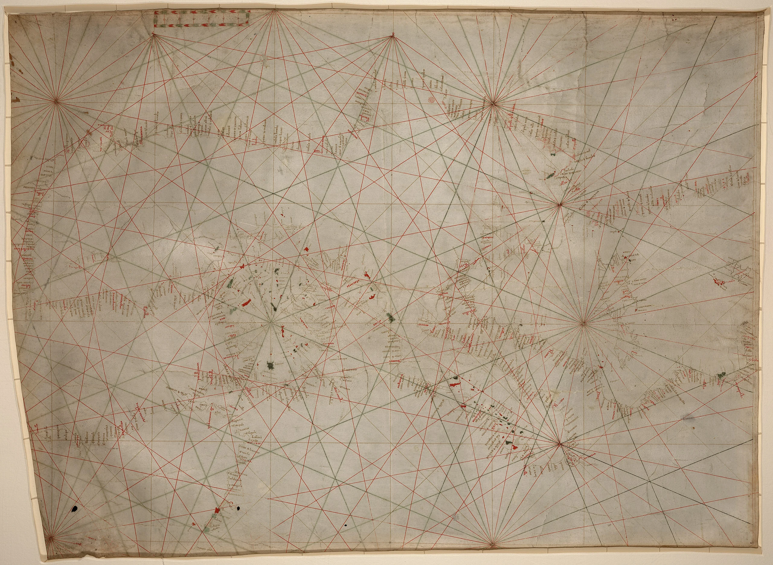 14th century Portolan chart of the Mediterranean and the Black Sea