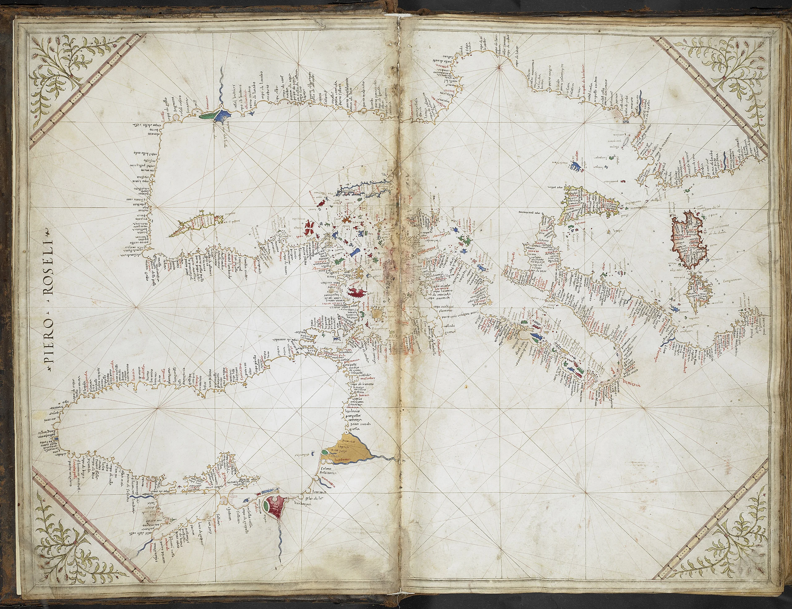 Chart of the Black Sea and eastern Mediterranean - Cornaro Atlas (Egerton MS 73, f.3r)