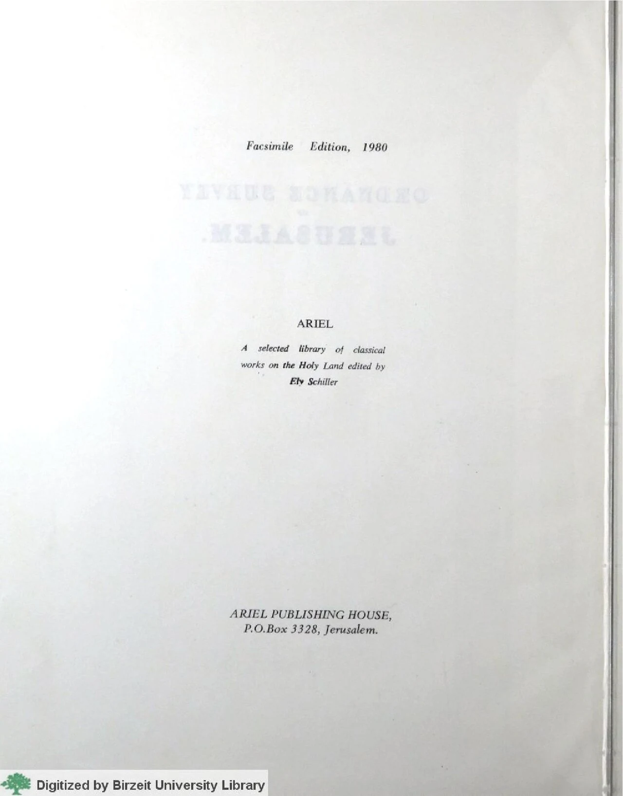 Ordnance Survey of Jerusalem 1865