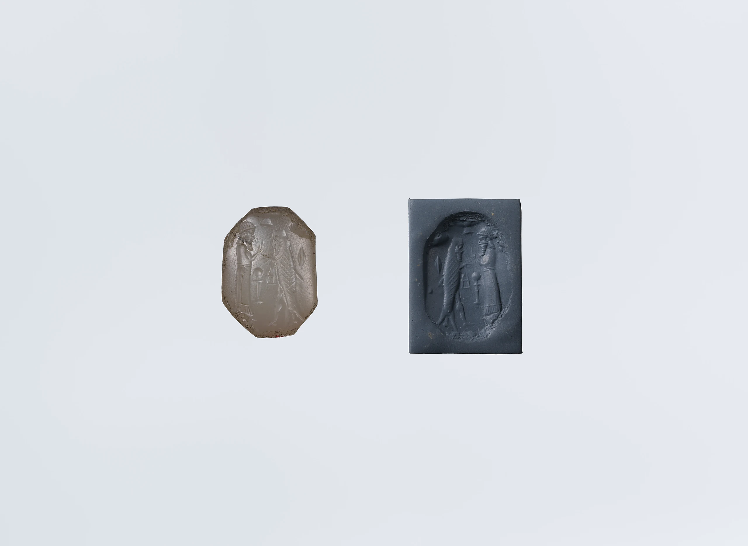 Stamp seal (octagonal pyramid) with cultic scene