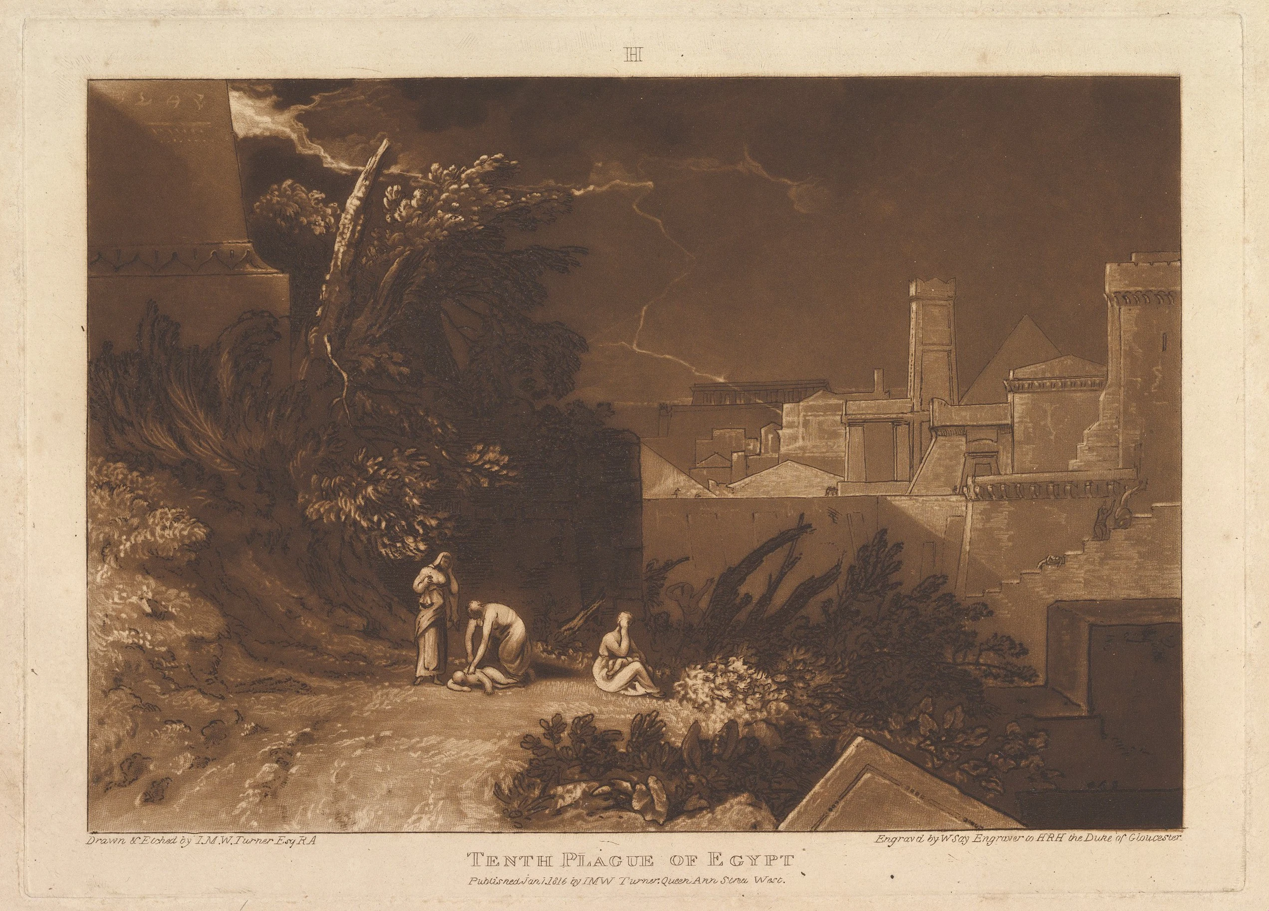 The Tenth Plague of Egypt, part XII, plate 61 from "Liber Studiorum"