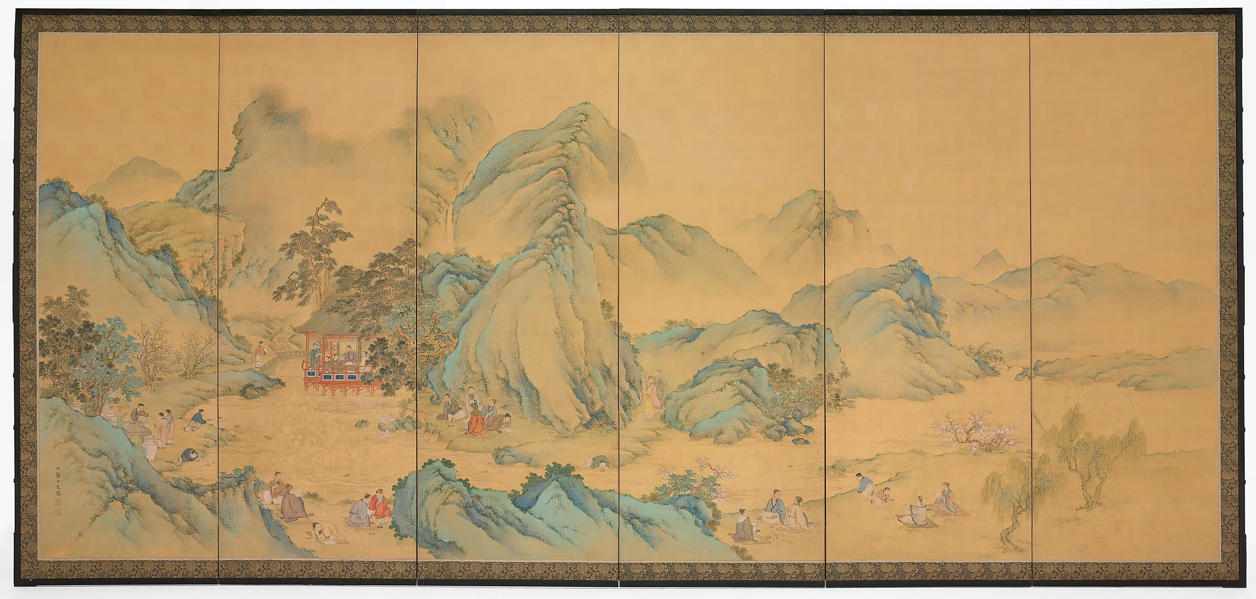 The Gathering at the Orchid Pavilion (front); Geese among Reeds (back)