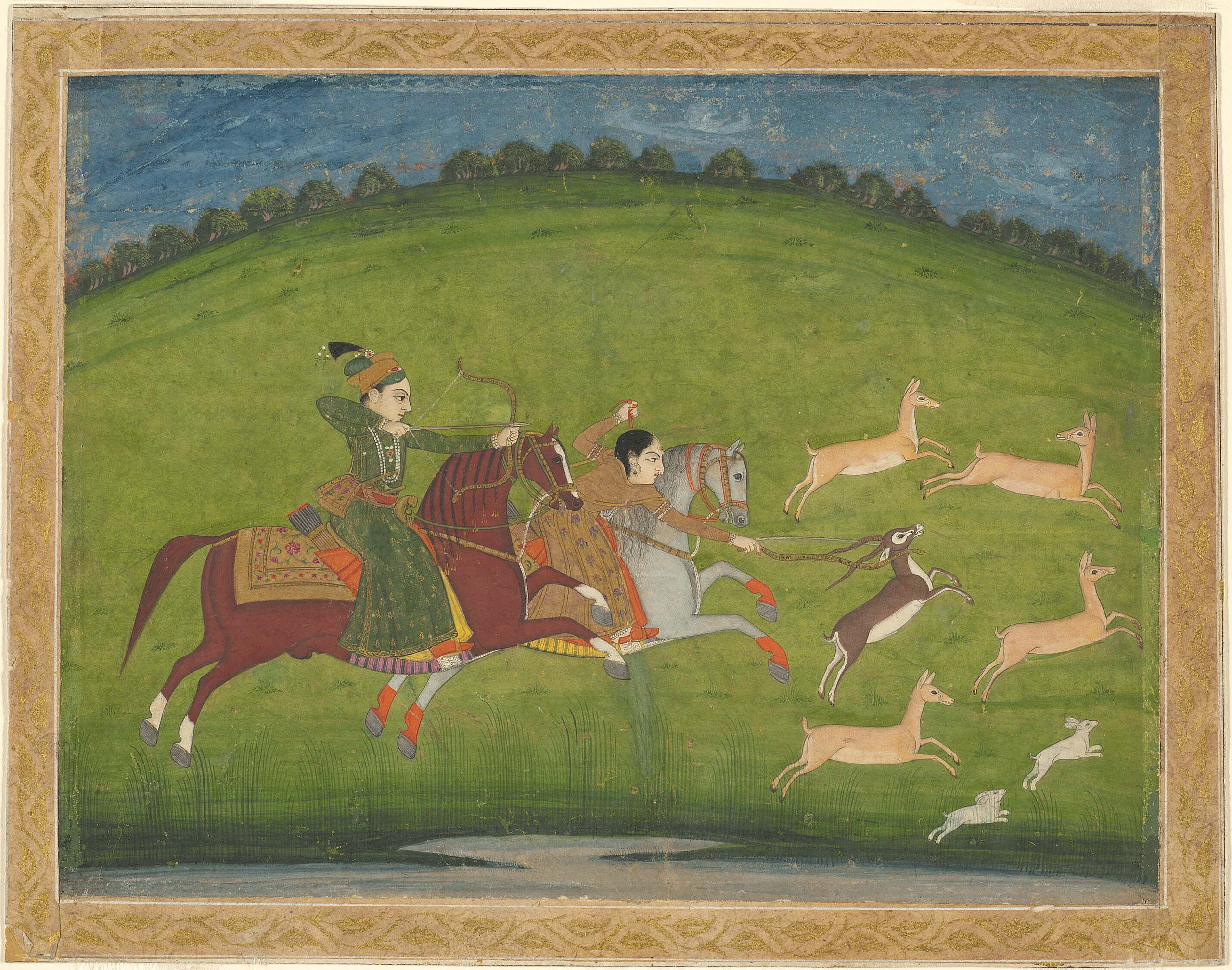 Prince and Princess Hunting Blackbuck