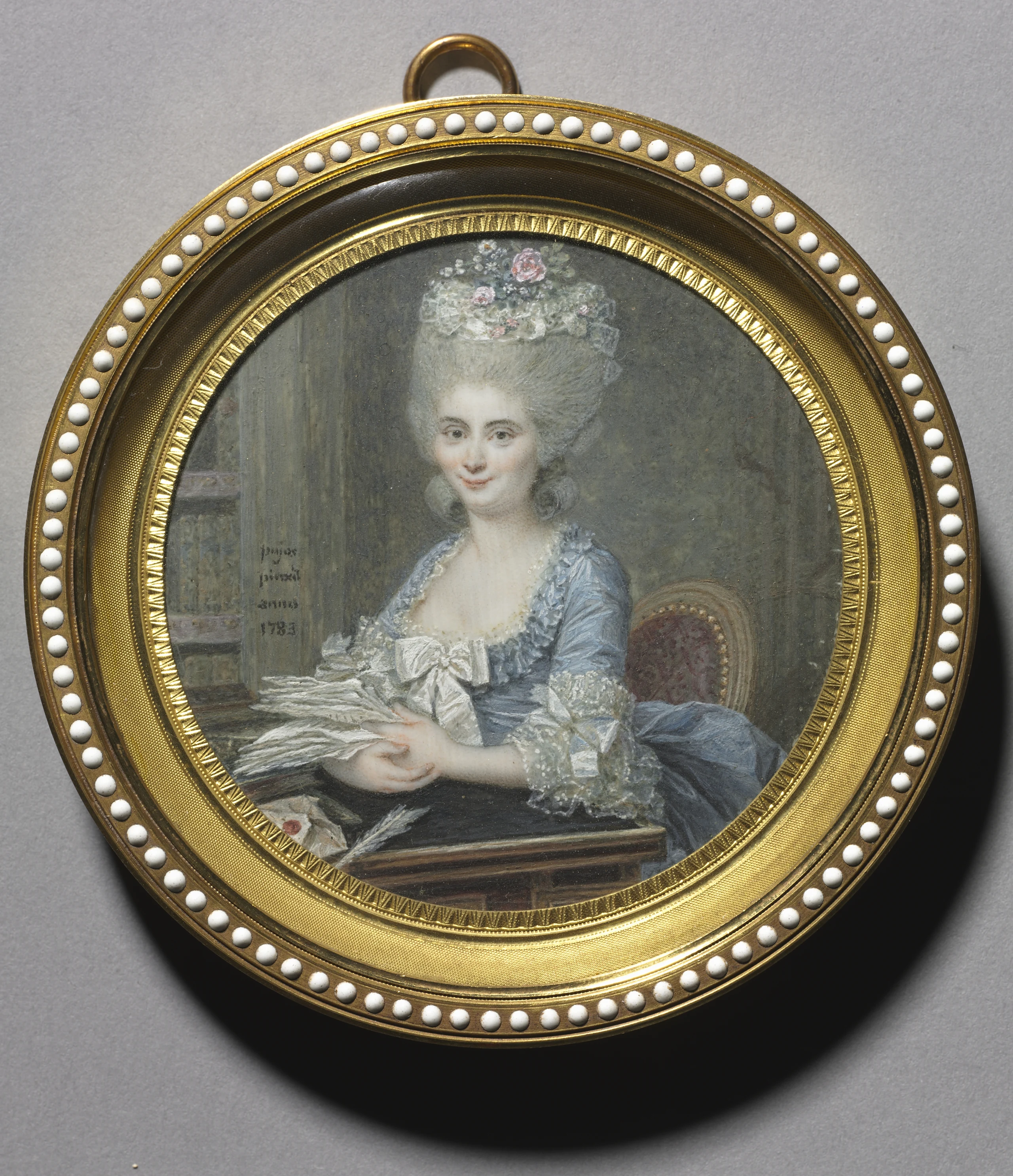 Portrait of a Woman in a Blue Dress