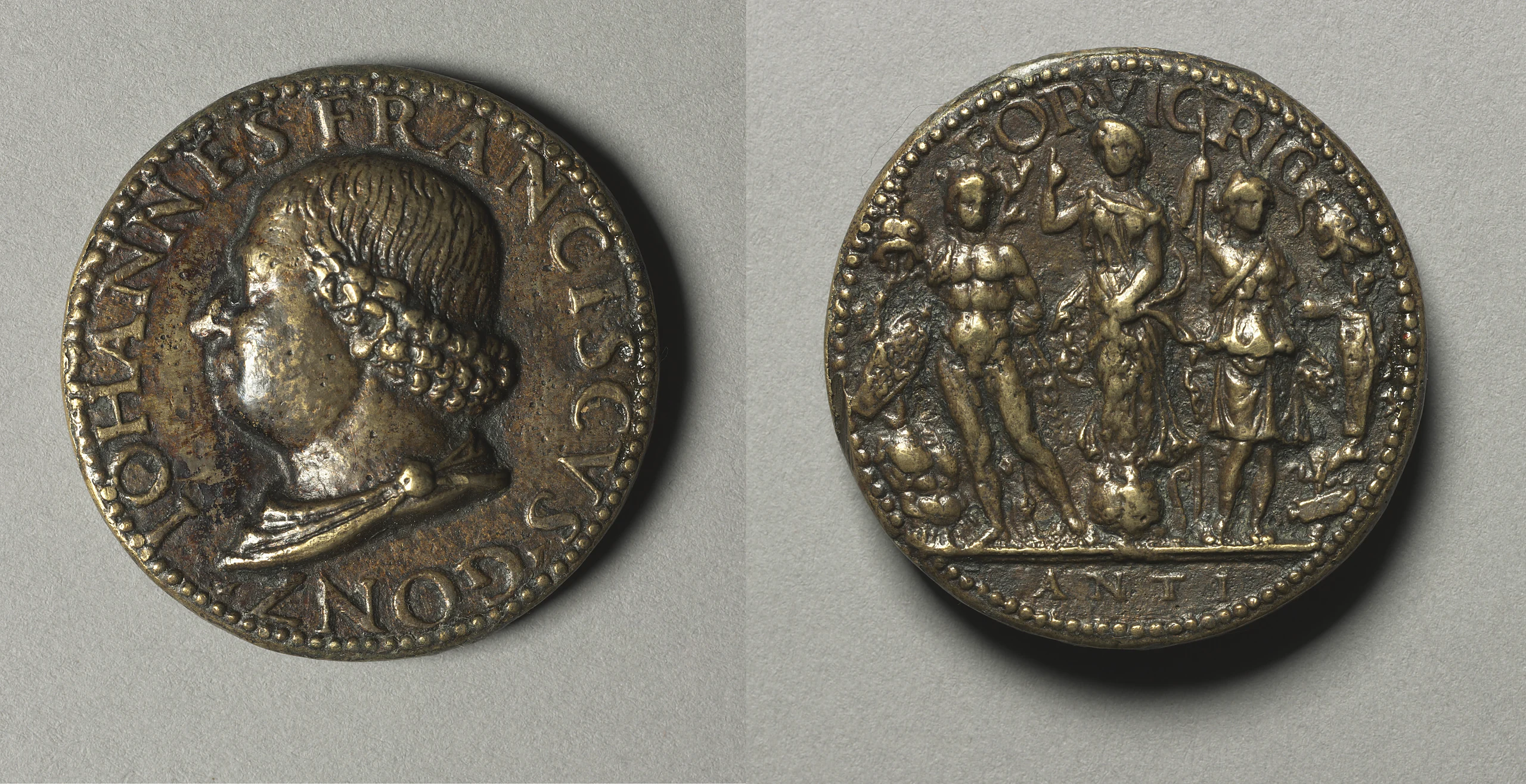 Portrait of John VIII Palaoelogus, Emperor of Constantinople, 1424-1428 (obverse) and (reverse)