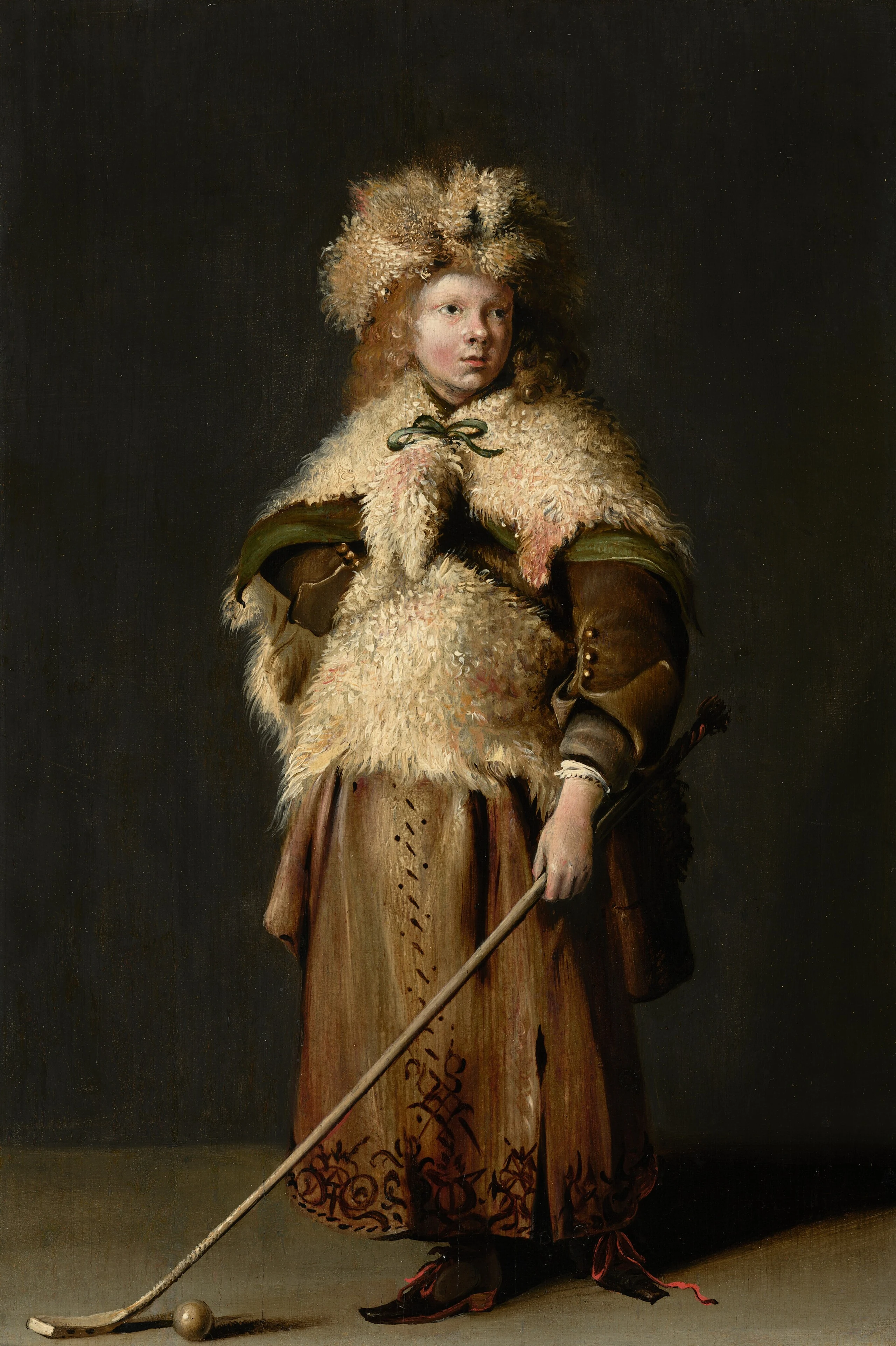 Gesina ter Borch and Gerard ter Borch (II) - Moses ter Borch Holding a Kolf Stick