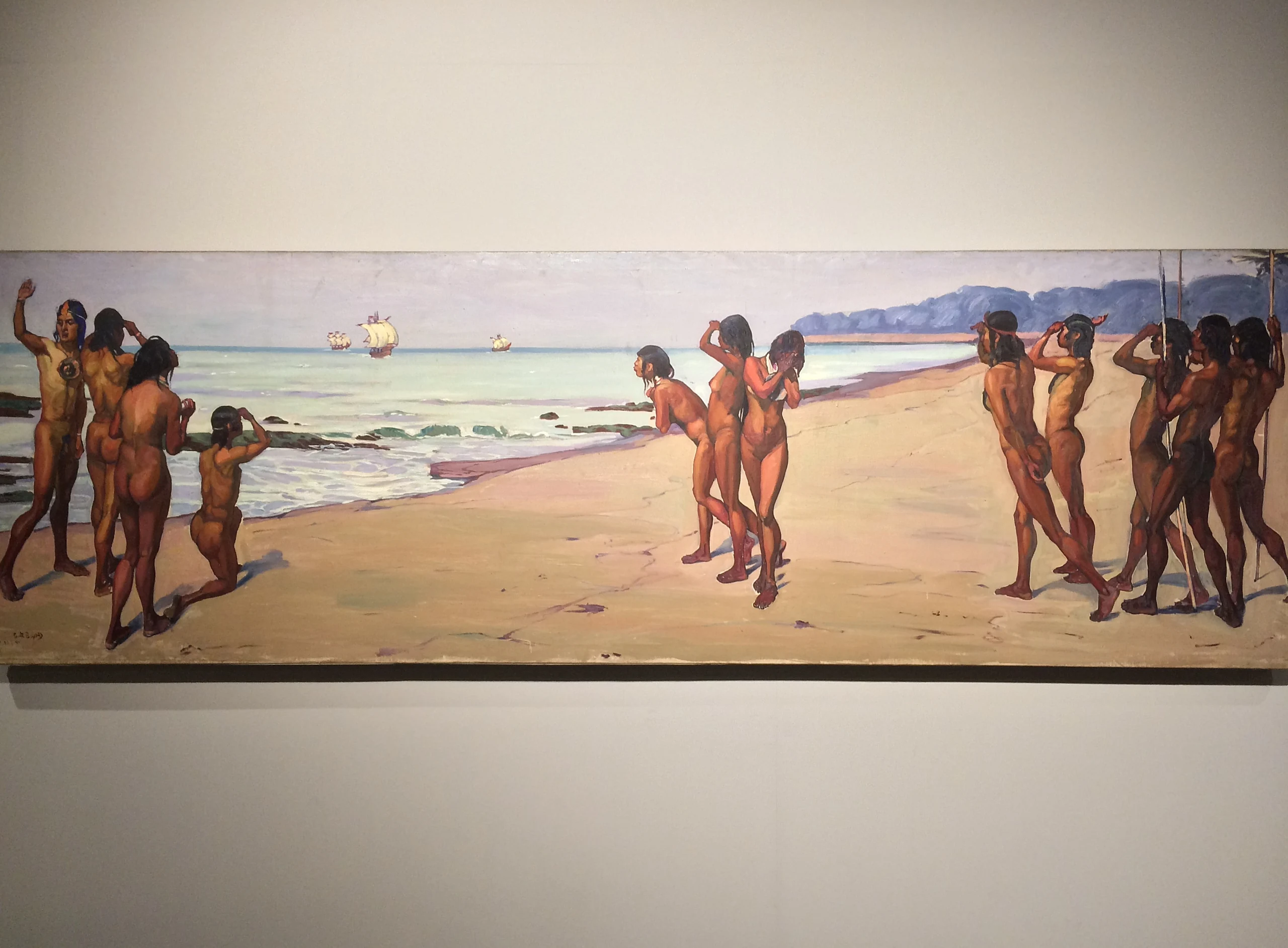 "Llegada a América" (1923), óleo sobre lienzo de Camilo Egas en el MUNA, Quito