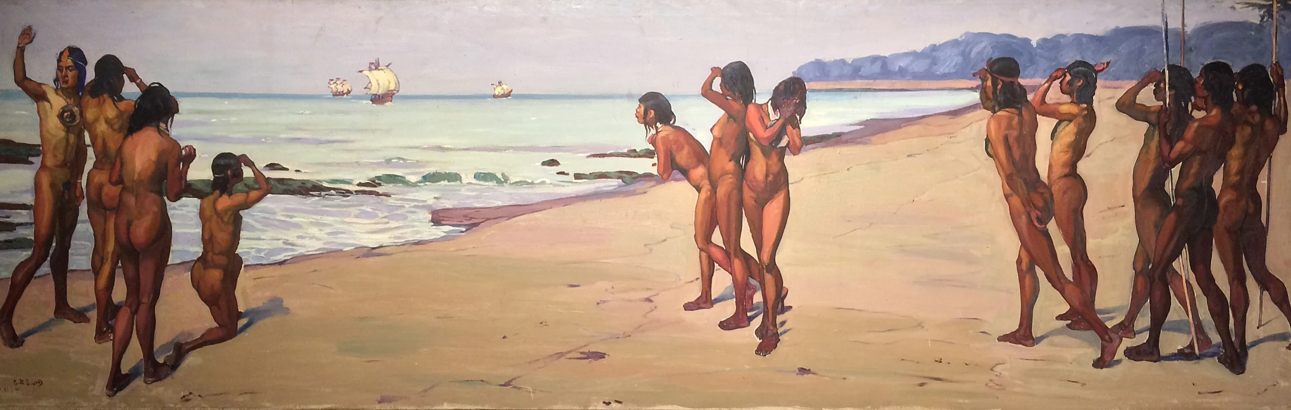 "Llegada a América" (1923), óleo sobre lienzo de Camilo Egas