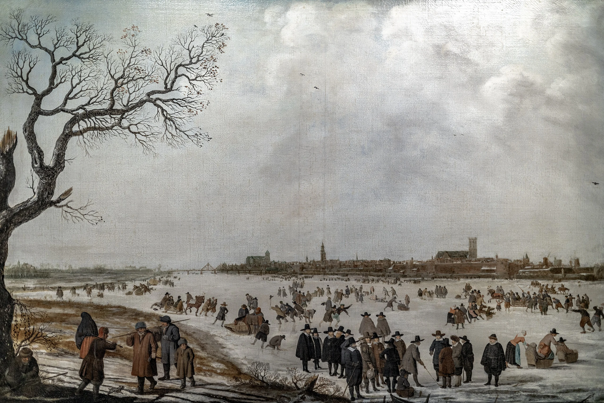 3EU.NL.04O.OV.KP Kampen 1663 ART Barend Avercamp (104x156cm landschapsschilderij, olie op doek, SMK) 1600s 1660s Stadsge