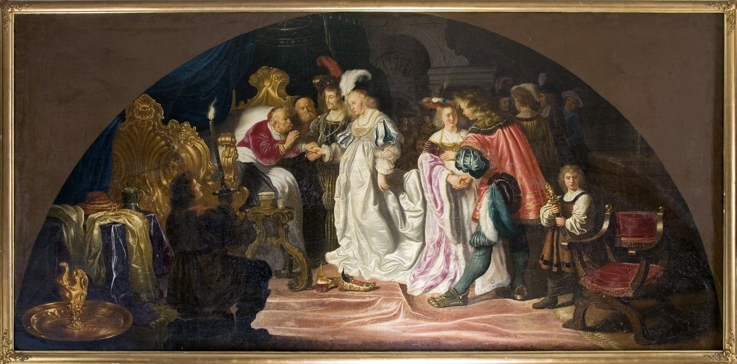 Kardinalen välsignar ett ungt par. Måleri. Historiebild - Skoklosters slott