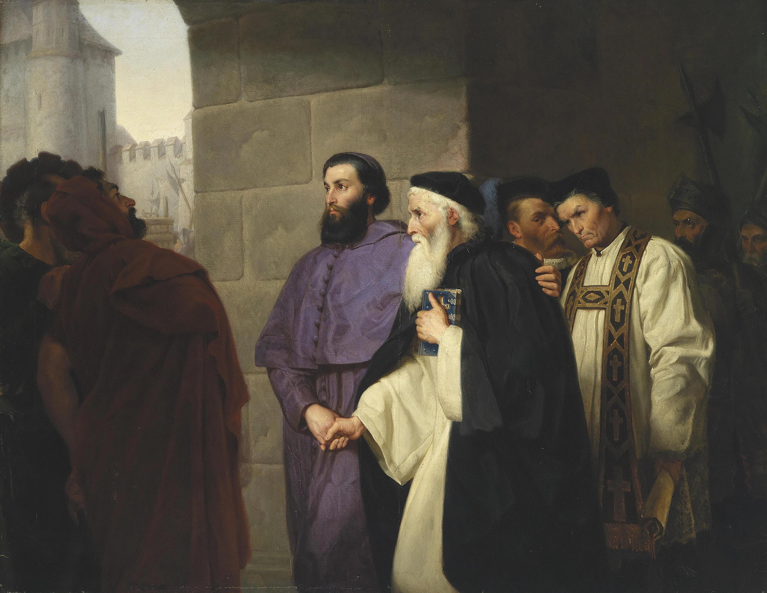 Hermann Schweder Hugh Latimer und Nicholas Ridley auf ihrem Gang zum Scheiterhaufen