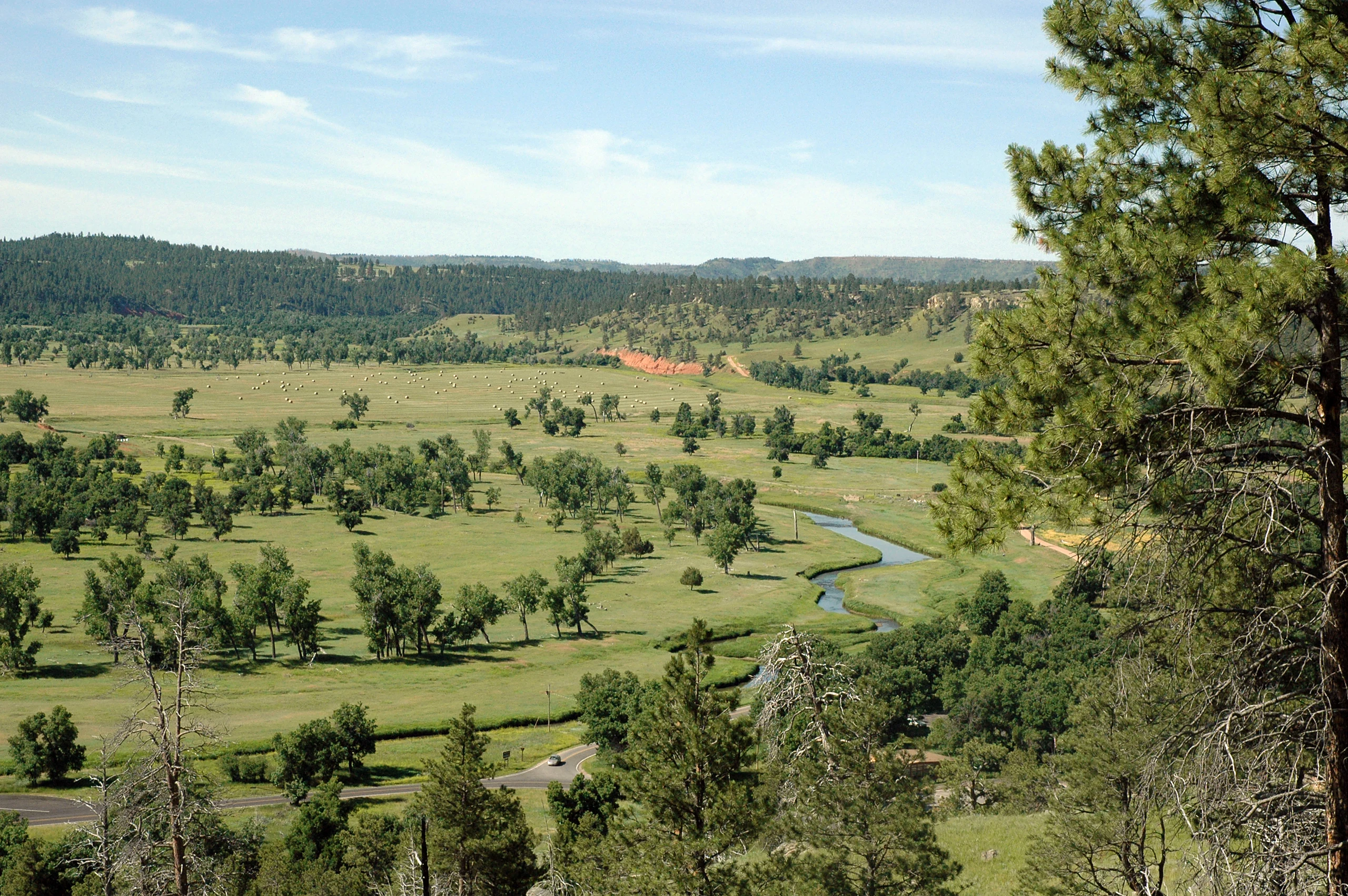 View of the Belle Fourche River valley from Red Beds Trail, Devils Tower National Monument