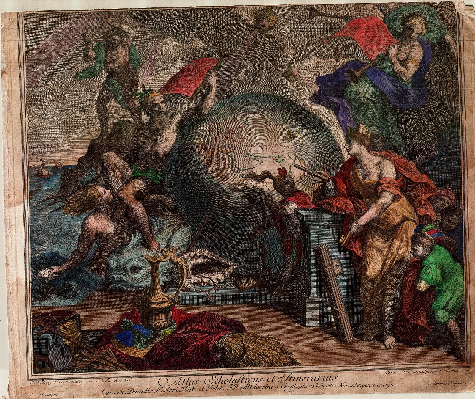 Illustrasjon til Atlas Scholasticus et Itinerariu av Johann David Koehler, fra ca 1700