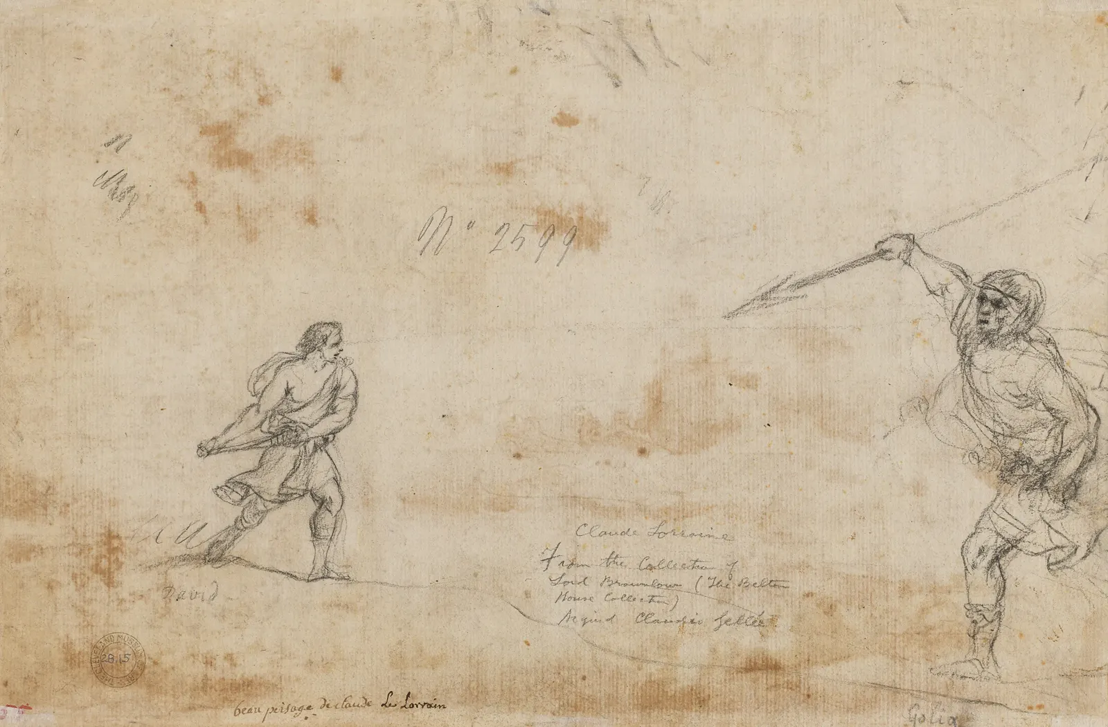 Claude Lorrain - David and Goliath (verso) - 1928.15.b - Cleveland Museum of Art